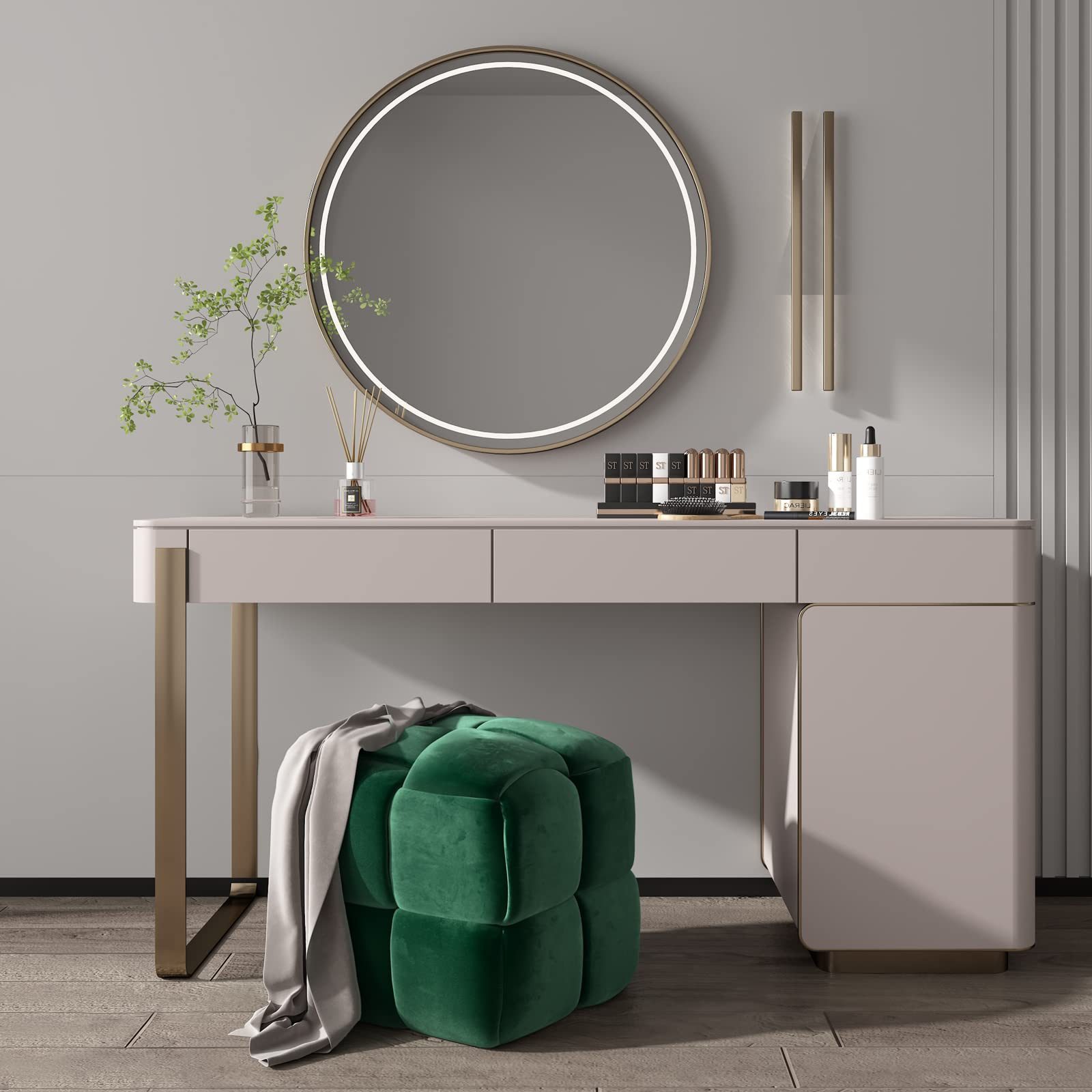 Vesgantti Sitzhocker Fußhoker aus Samt Moderne Sitztruhe für Wohnzimmer, Sc günstig online kaufen