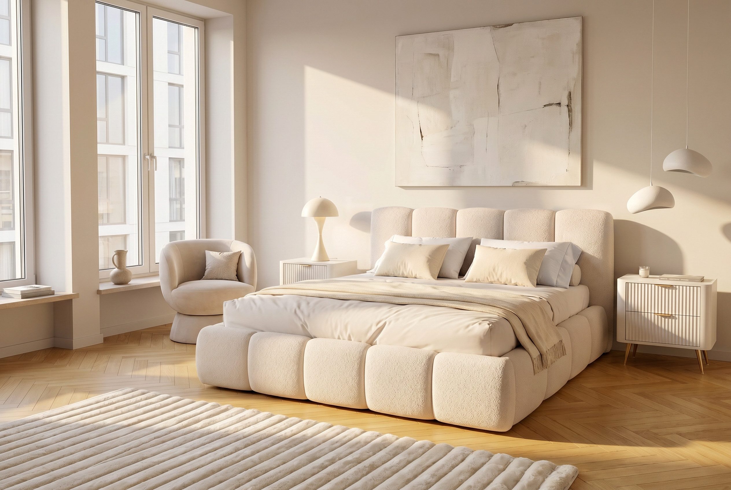 Home affaire Polsterbett MERLINDA in der Breite 180cm, inkl. Lattenrost und Bettkasten, gepolstertes Kopfteil und Rahmen, Bezug im Chenillecharakter