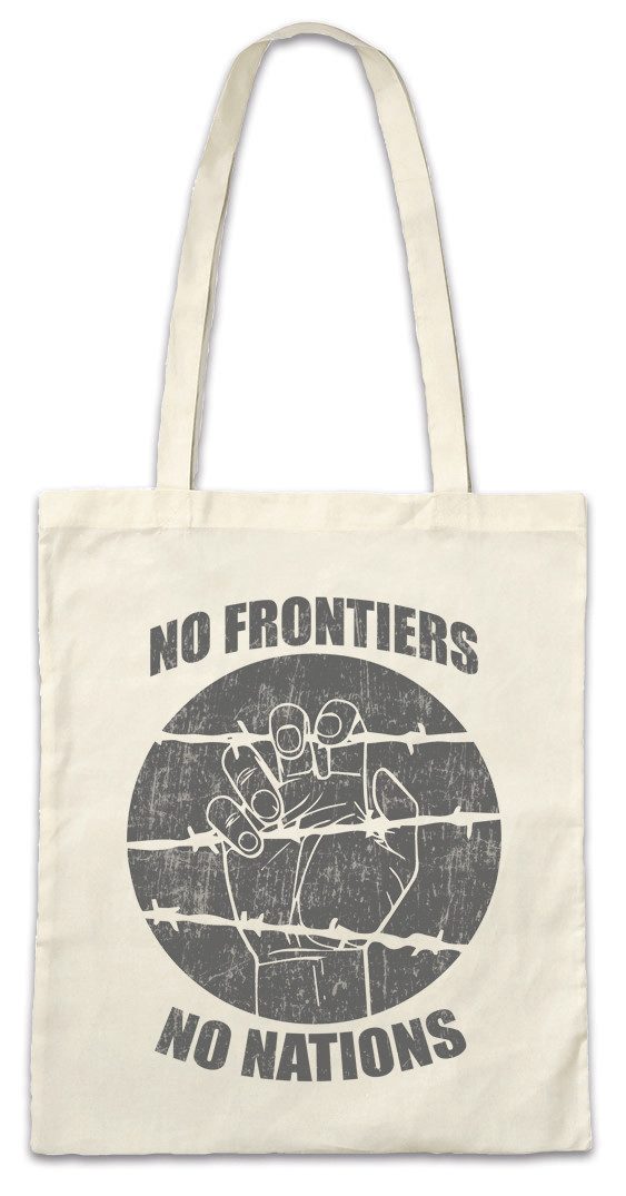 Urban Backwoods Beuteltasche No Frontiers No Nations Stofftasche Ebony Love Black Power Lives Fist (1-tlg), Matter No Borders Borderss
