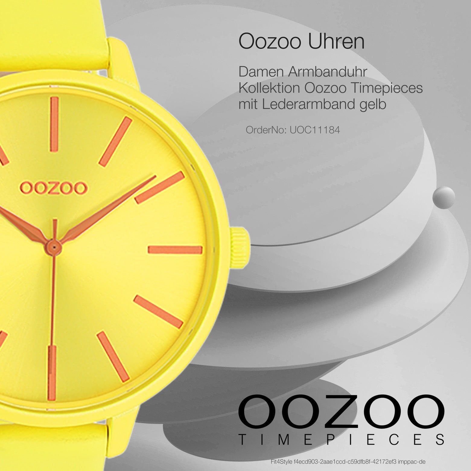 groß Damenuhr Analog, Lederarmband, rund, OOZOO Armbanduhr Oozoo 42mm) Damen Timepieces (ca. Quarzuhr Fashion-Style