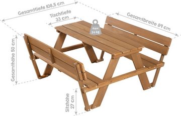 roba® Kindersitzgruppe Picknick for 4 Outdoor Deluxe, Teakholz, mit Lehne