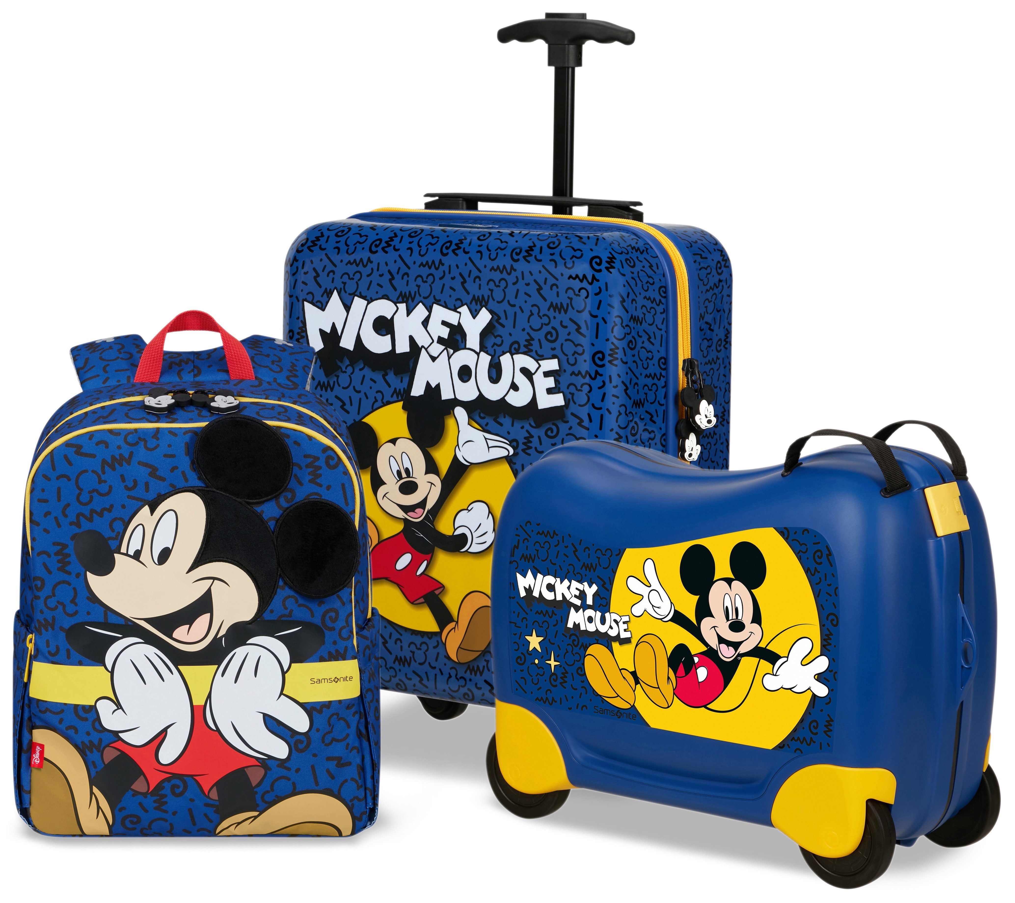 Samsonite Kinderkoffer DAYDREAM DISNEY, Mickey Happy, 4 Rollen, Kinder-Reisegepäck Kindertrolley