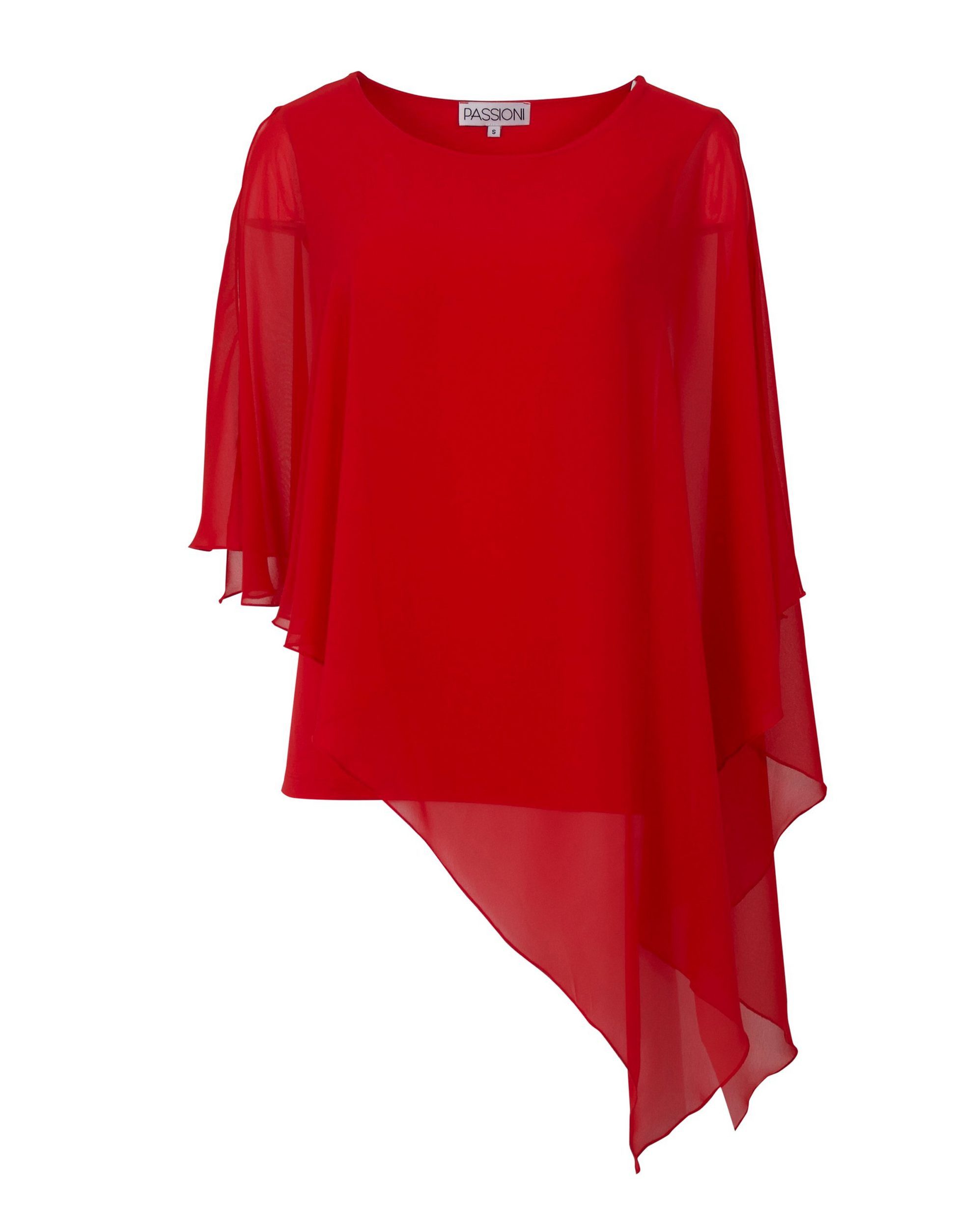 Passioni Tunika Chiffon-Tunika mit asymmetrischen Saum günstig online kaufen