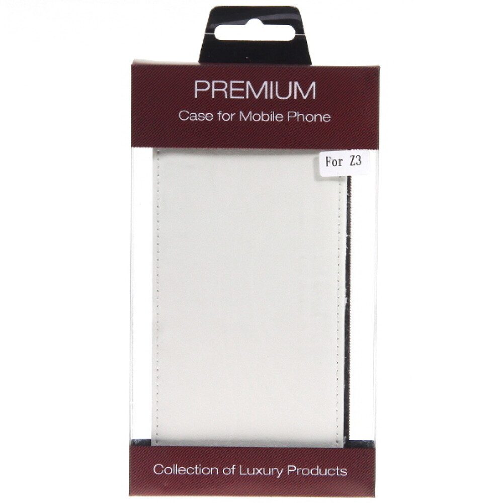 Handytasche Slim Leder Flip Handyhülle für Sony Z3 - Weiß Tasche Schutz Case (Flip Cover)