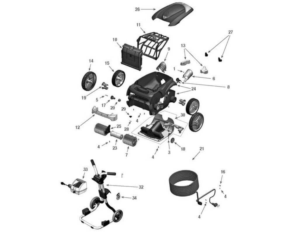 ZODIAC® Poolbodensauger ZODIAC Schutzhülle Caddy / Transportwagen alle VORTEX Modelle
