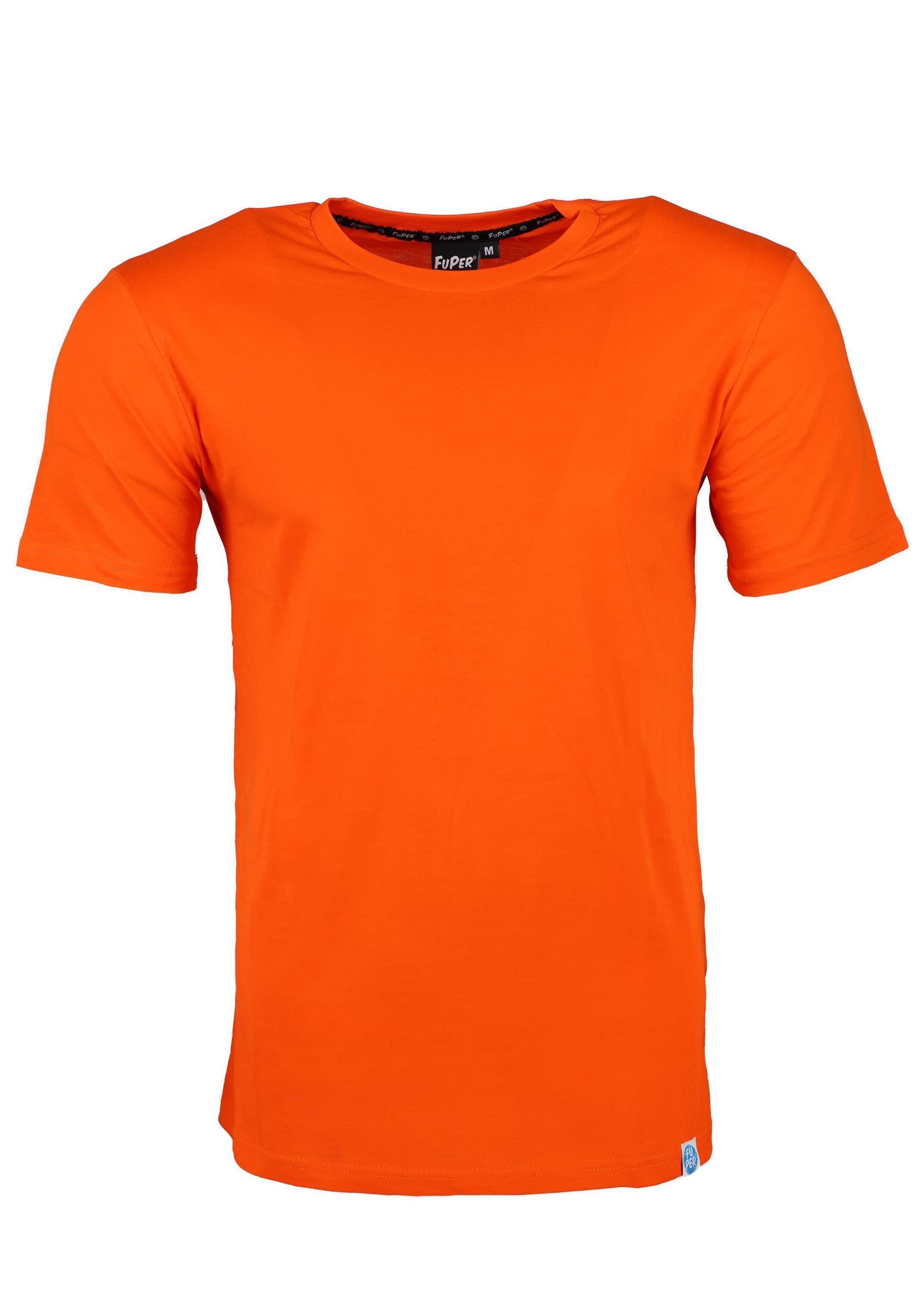 FuPer T-Shirt Karl für Herren, aus Baumwolle für Sport und Lifestyle Orange