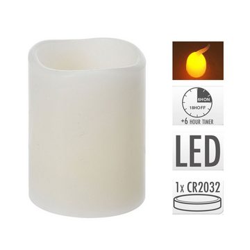 ToCi LED-Kerze 4er-Set LED-Kerze mit Timerfunktion flammenlose Echtwachs-Kerzen Creme