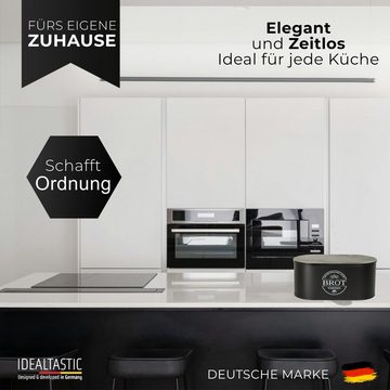 IDEALTASTIC Brotkasten Premium 2-in-1 Brotkasten für die ideale Brot Aufbewahrung, Stahl, (Brot Aufbewahrung, Brotkästen), Länger frischhaltende Brotbox & speziell entwickelter Luftzirkulation