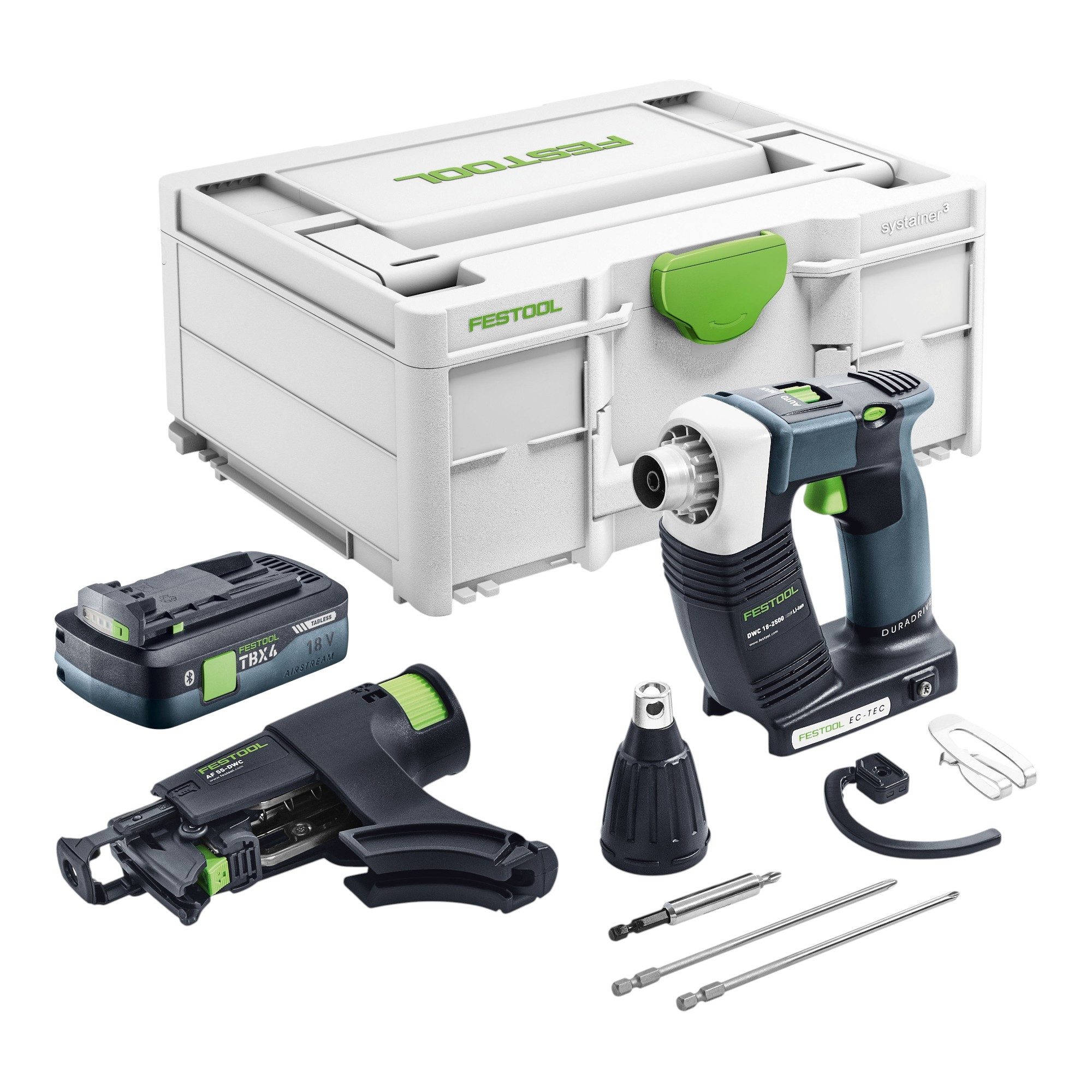 FESTOOL Akku-Trockenbauschrauber DWC 18-2500 Basic 18 V 18 Nm + 1x Akku 4,0 Ah + Systainer