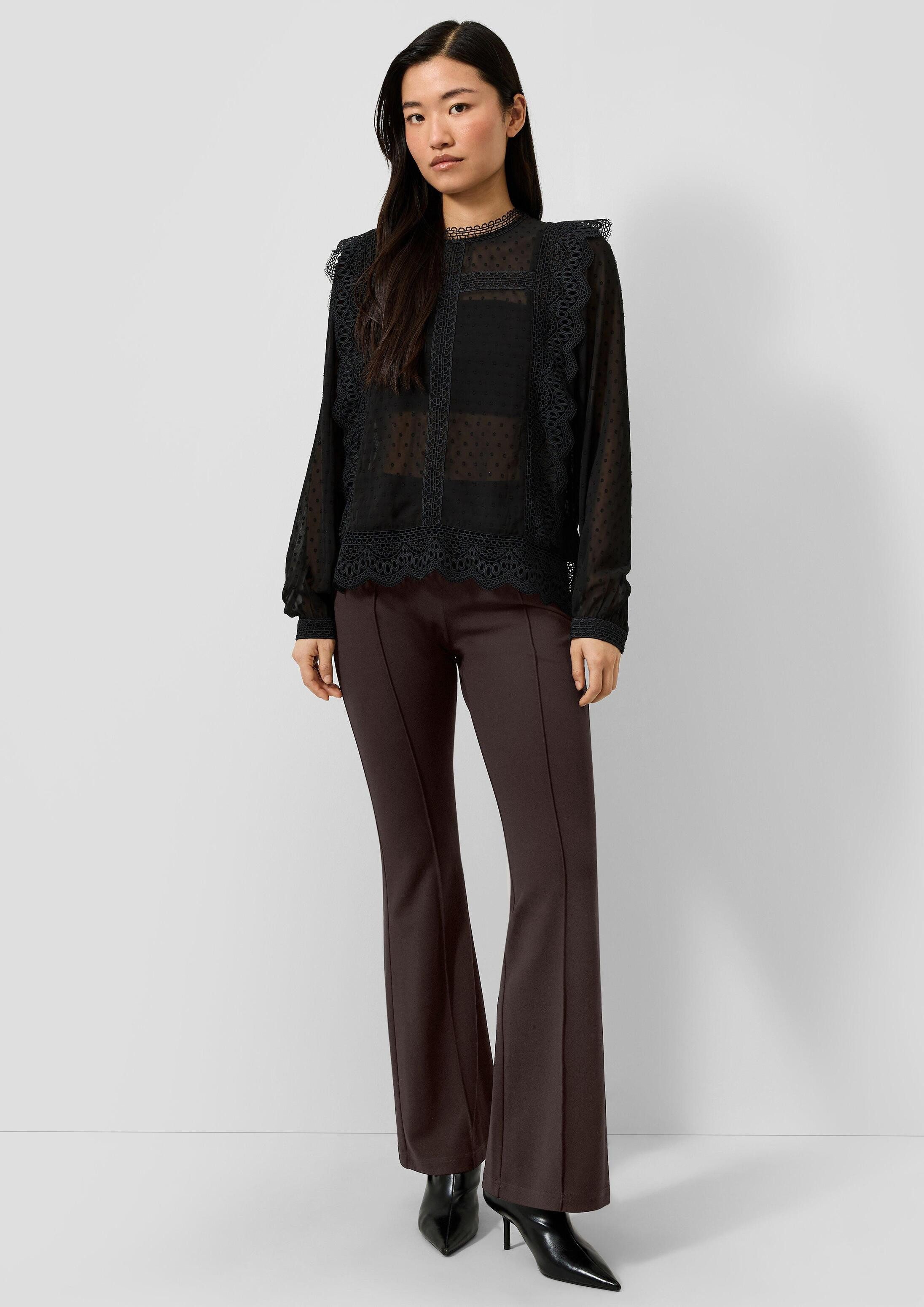 QS Chinos Hose Elastische Hose mit Flared Leg