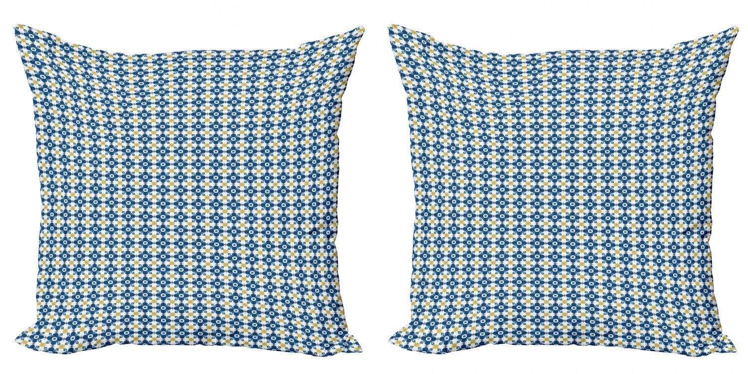 Azulejo Accent Modern Abakuhaus Fliese Doppelseitiger (2 Kissenbezüge Ethnisch Digitaldruck, Traditionelle Stück),