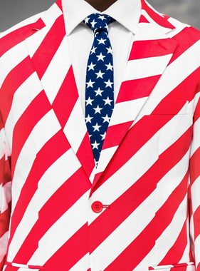 Opposuits Partyanzug United Stripes, Auffälliger Anzug in Farbe und Design der USA-Flagge