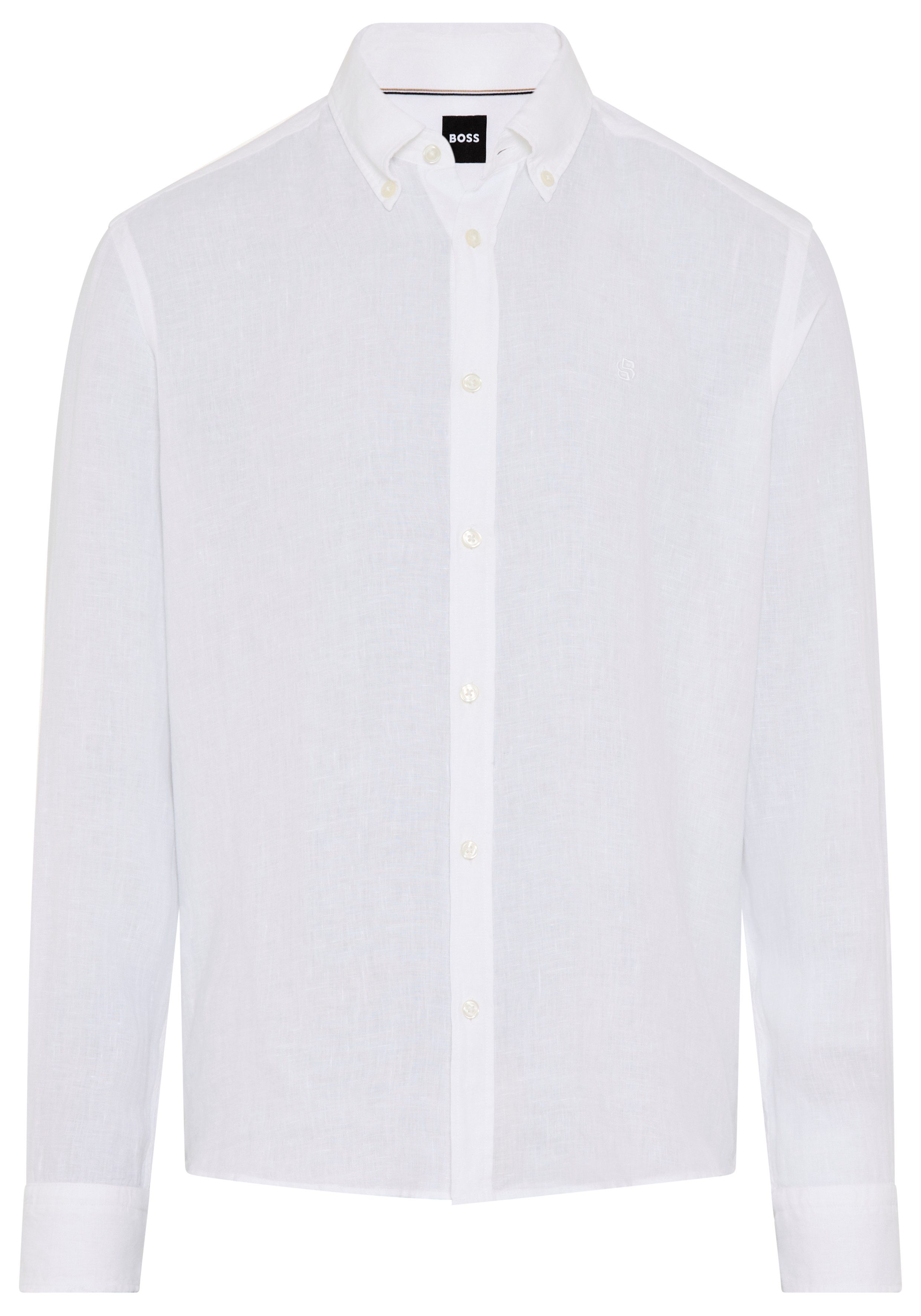 BOSS Leinenhemd LIAM 100% Leinen mit Button-Down-Kragen, regular fit