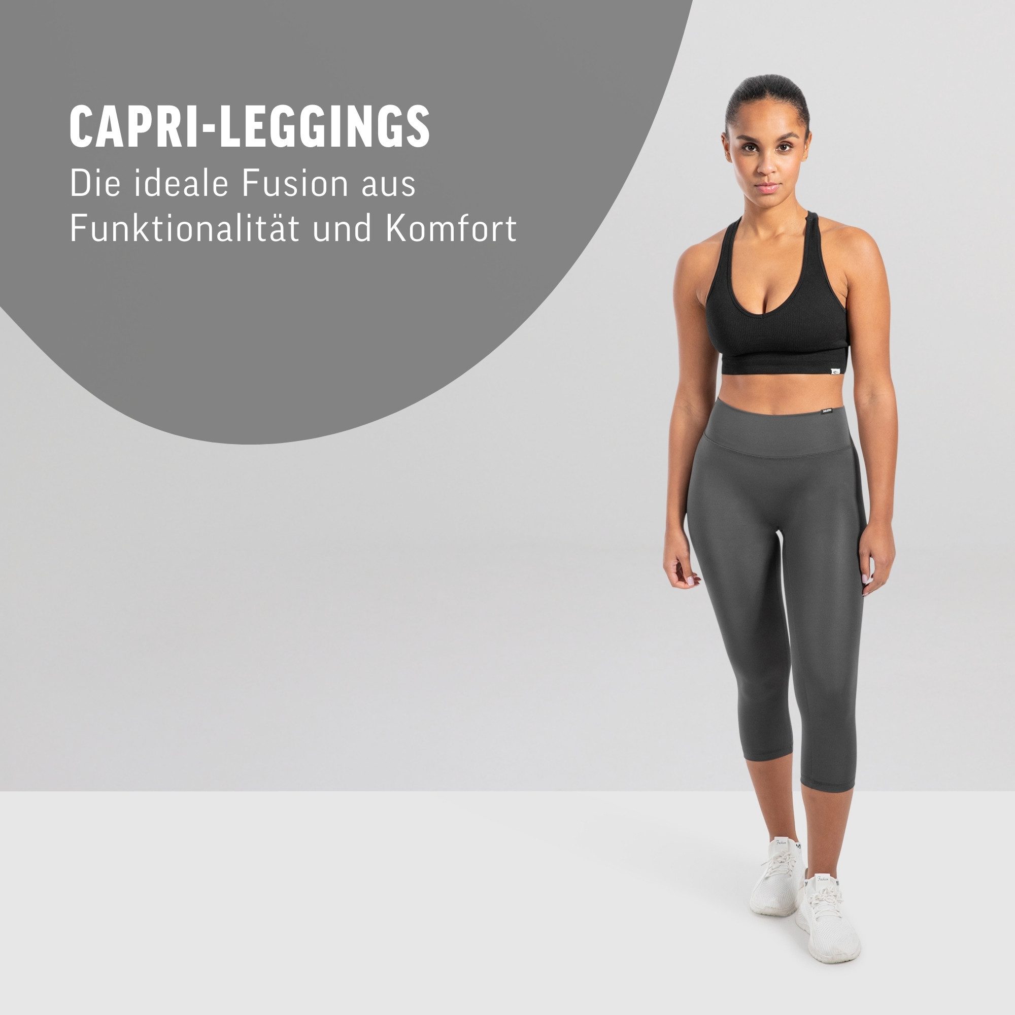 Smilodox Leggings Mirella, High Waist Capri-Leggings, weiches Stretch-Material Blickdichte 3/4 Sportleggings, Shape Fit Trainingshose, Yoga Freizeit