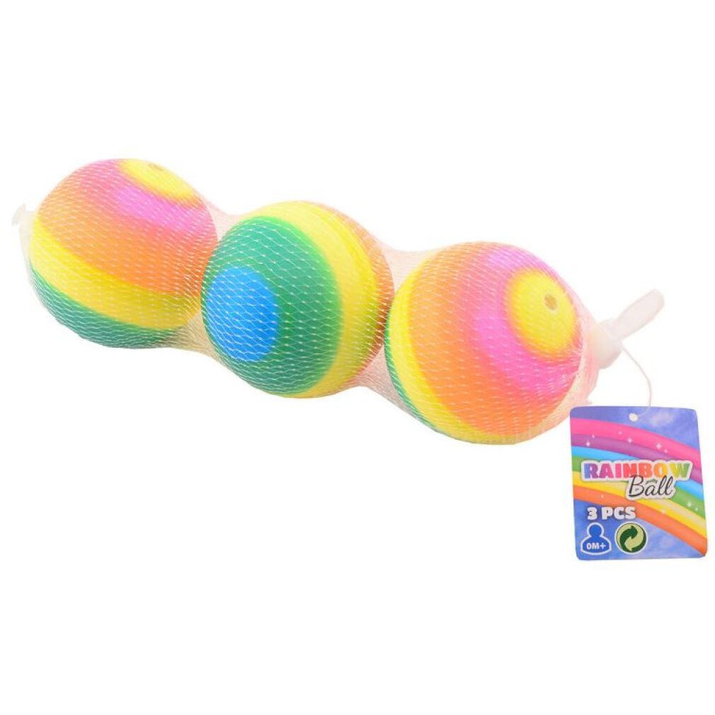 JOHNTOY Spiel regenbogenbälle 7 cm Gummi 3-teilig