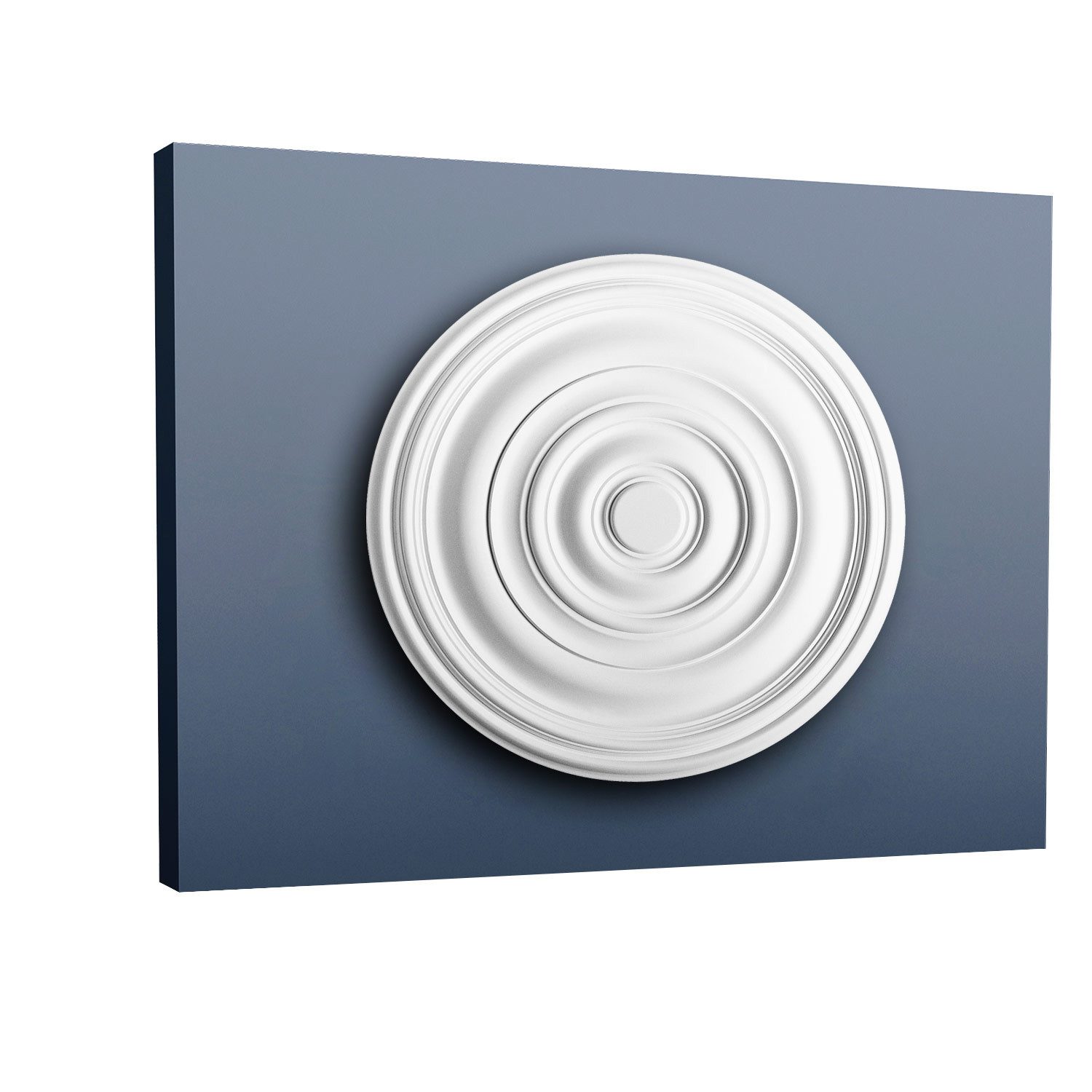 Orac Decor Decken-Rosette R40 Stuck Deckenrosette Lampen-Schirm-Rosette Ring-Dekor 74 cm (Rosette, 1 St., Deckenrosette, Medallion, Stuckrosette, Deckenelement, Zierelement), weiß, vorgrundiert, Stil: Zeitlos / Klassisch