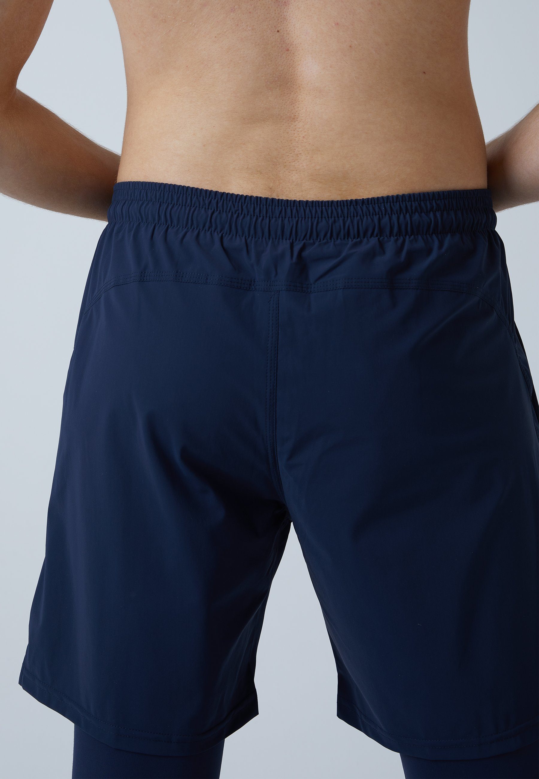 SPORTKIND Sporthose 2-in-1 Shorts Jungen Herren navy Leggings & blau mit