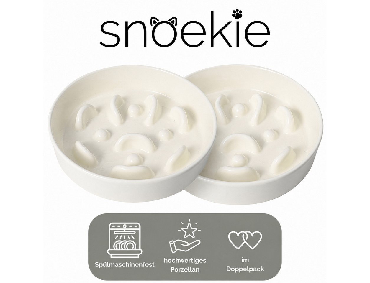 SNOEKIE Napf SNOEKIE Anti-Schling-Napf aus Porzellan für Katzen & kleine Hunde