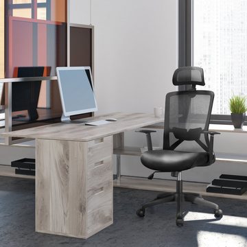 Yaheetech Drehstuhl, Bürostuhl mit Rollen Ergonomischer Schreibtischstuhl