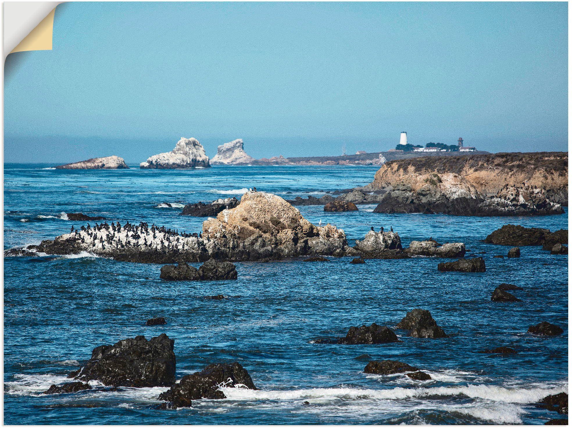 Artland Wandbild Kalifornische Küste, Gewässer (1 St), als Leinwandbild, Wandaufkleber oder Poster in versch. Größen
