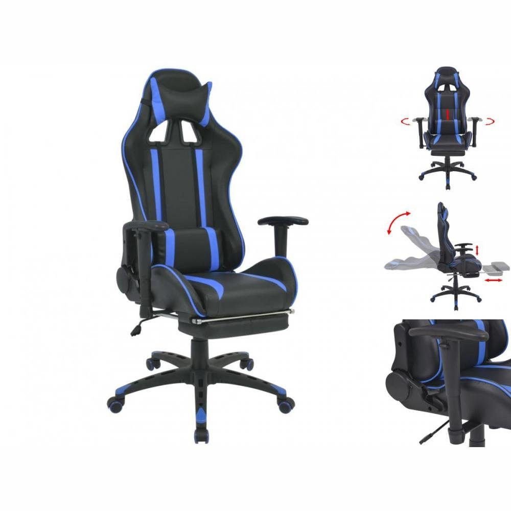 vidaXL Bürostuhl Neigbarer Racing-Bürostuhl mit Fußstütze Blau Gaming Sessel Computerst Blau | Blau