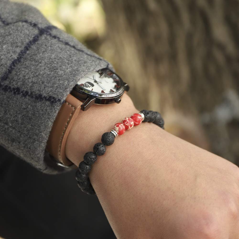 Kim Johanson Armband Chakra Yoga Jaspi mit Rot Perlen Armschmuck