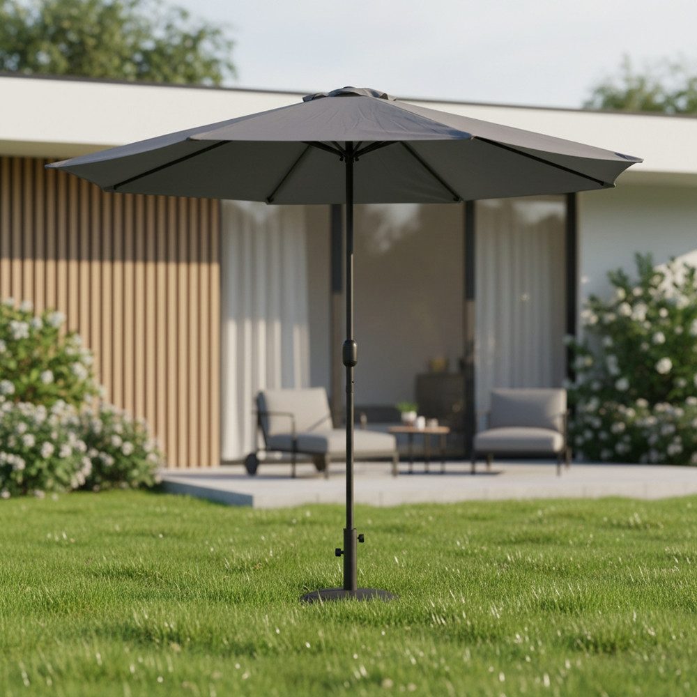 Mucola Sonnenschirm Sonnenschirm Ø3m LED Beleuchtung UV-Schutz Ampelschirm Sonnenschutz, LxB: 300,00x300,00 cm, Stück, Premium-Sonnenschirm, LED-Beleuchtung