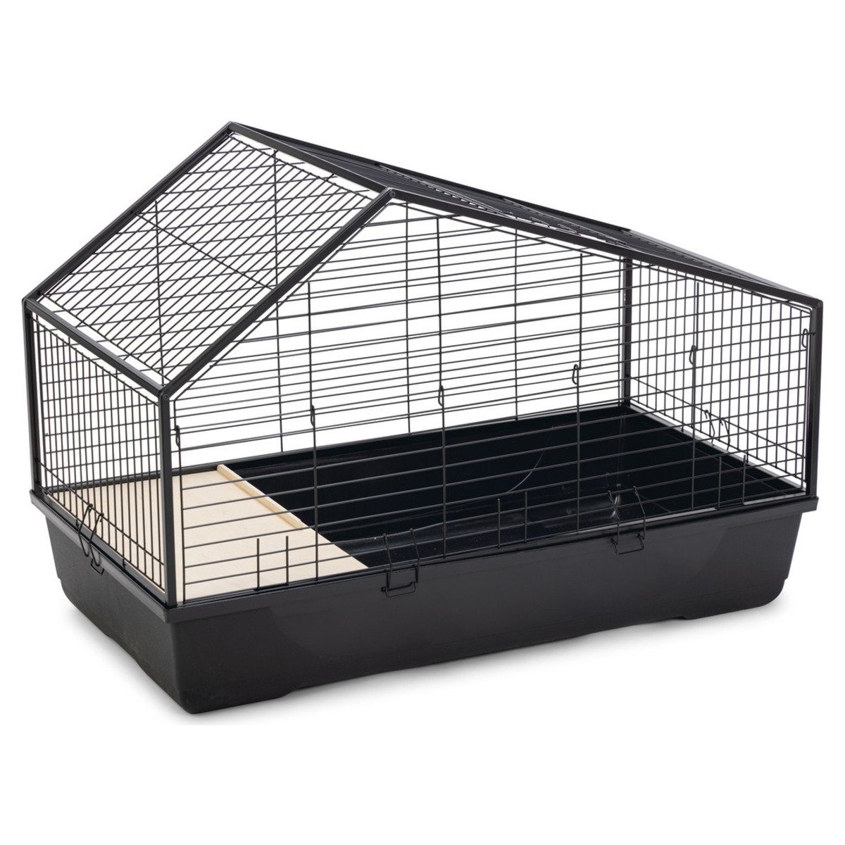 Kleintierkäfig Kaninchenstall Indoor Desi schwarz
