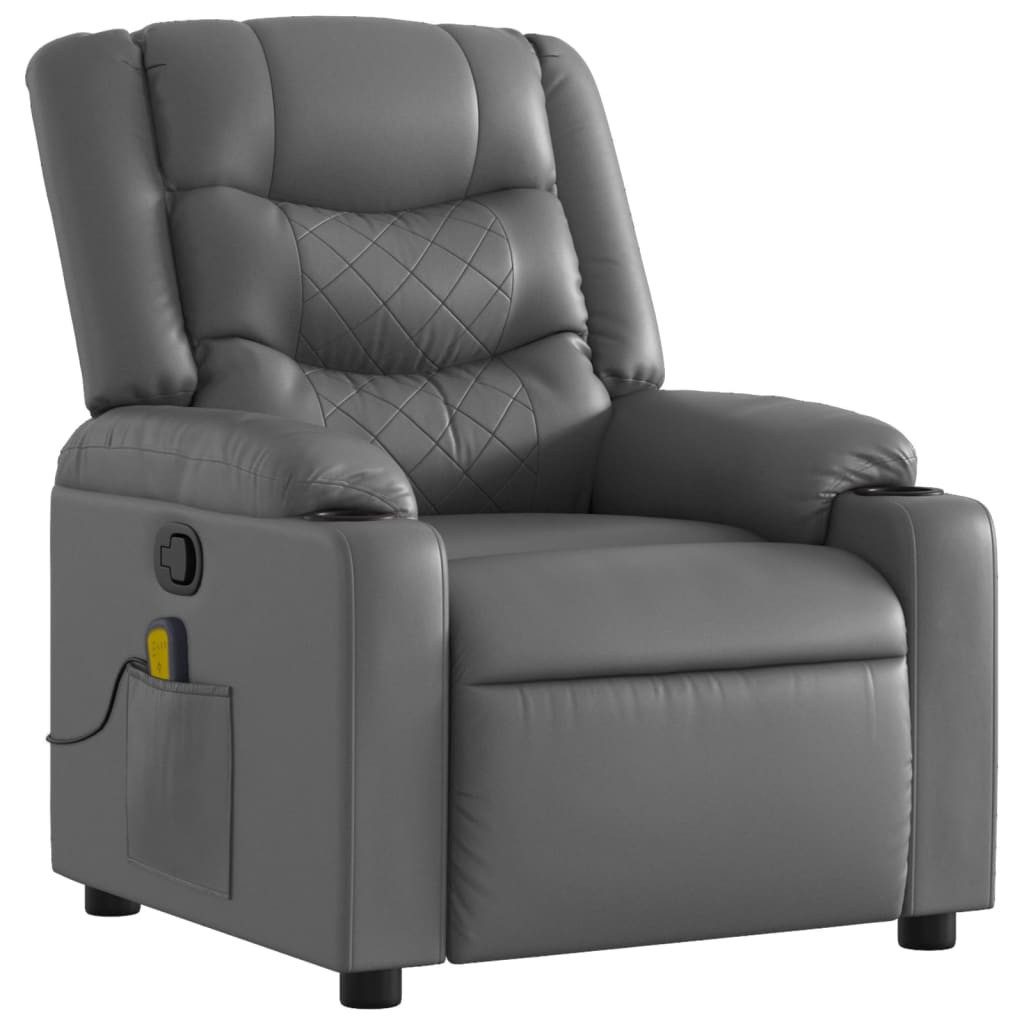 vidaXL Sessel Massagesessel Relaxsessel Grau Kunstleder günstig online kaufen
