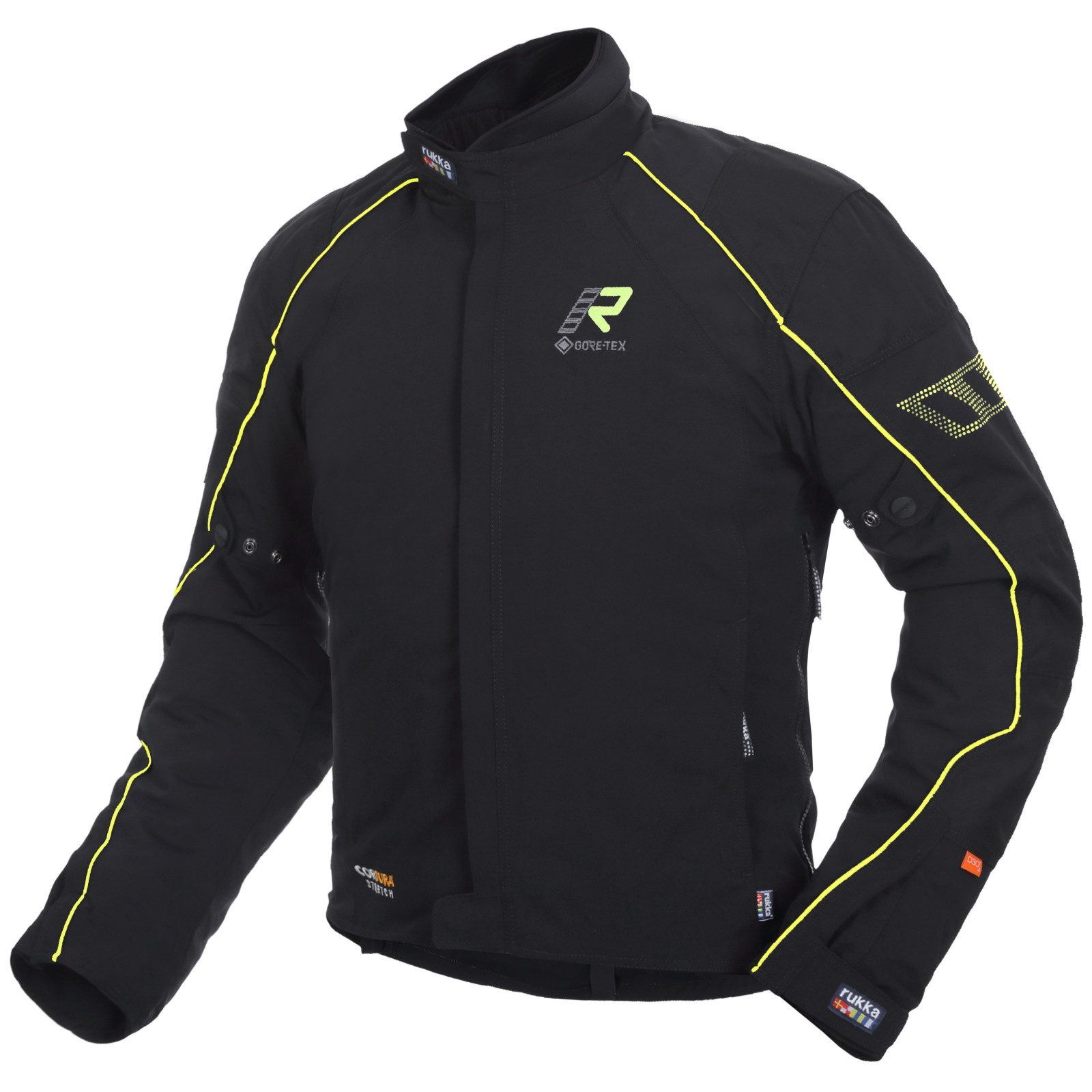 Rukka Motorradjacke Rukka Comfo-R Jacke schwarz / gelb Herren 46 atmungsaktiv