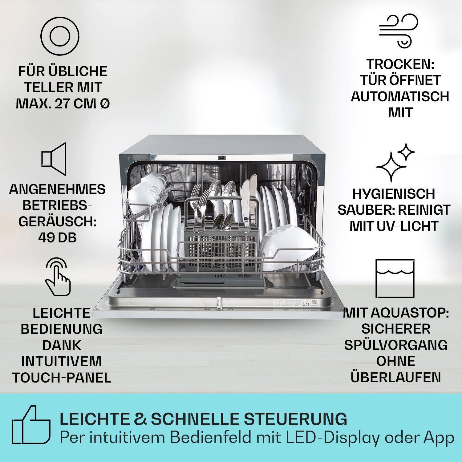 Klarstein Standgeschirrspüler 10041828, 7 l