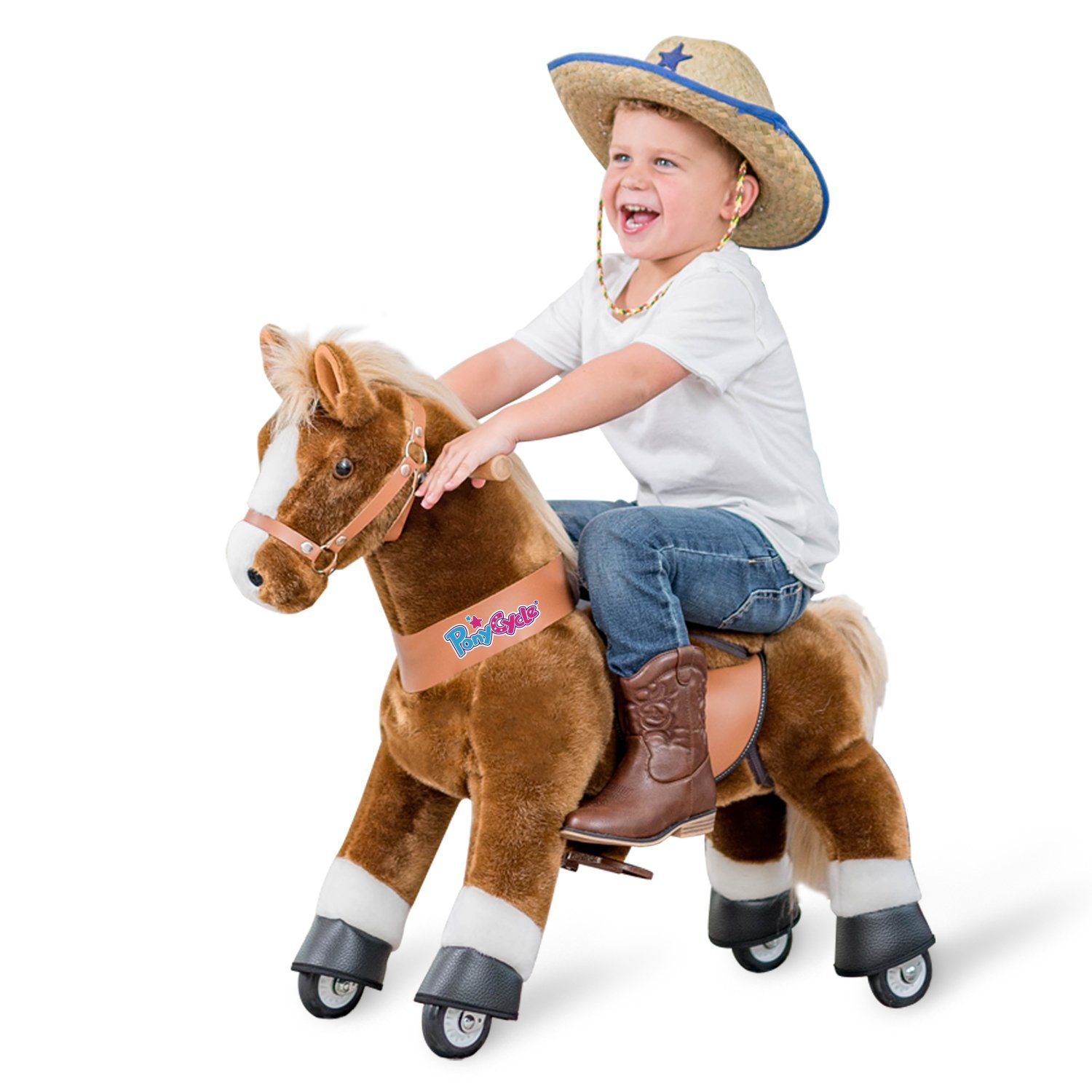 PonyCycle Reitpferd PonyCycle® Modell U Kinder Reiten auf Pferd Spielzeug - Braunes, Größe 4 für 4-8 Jahre, Ux424