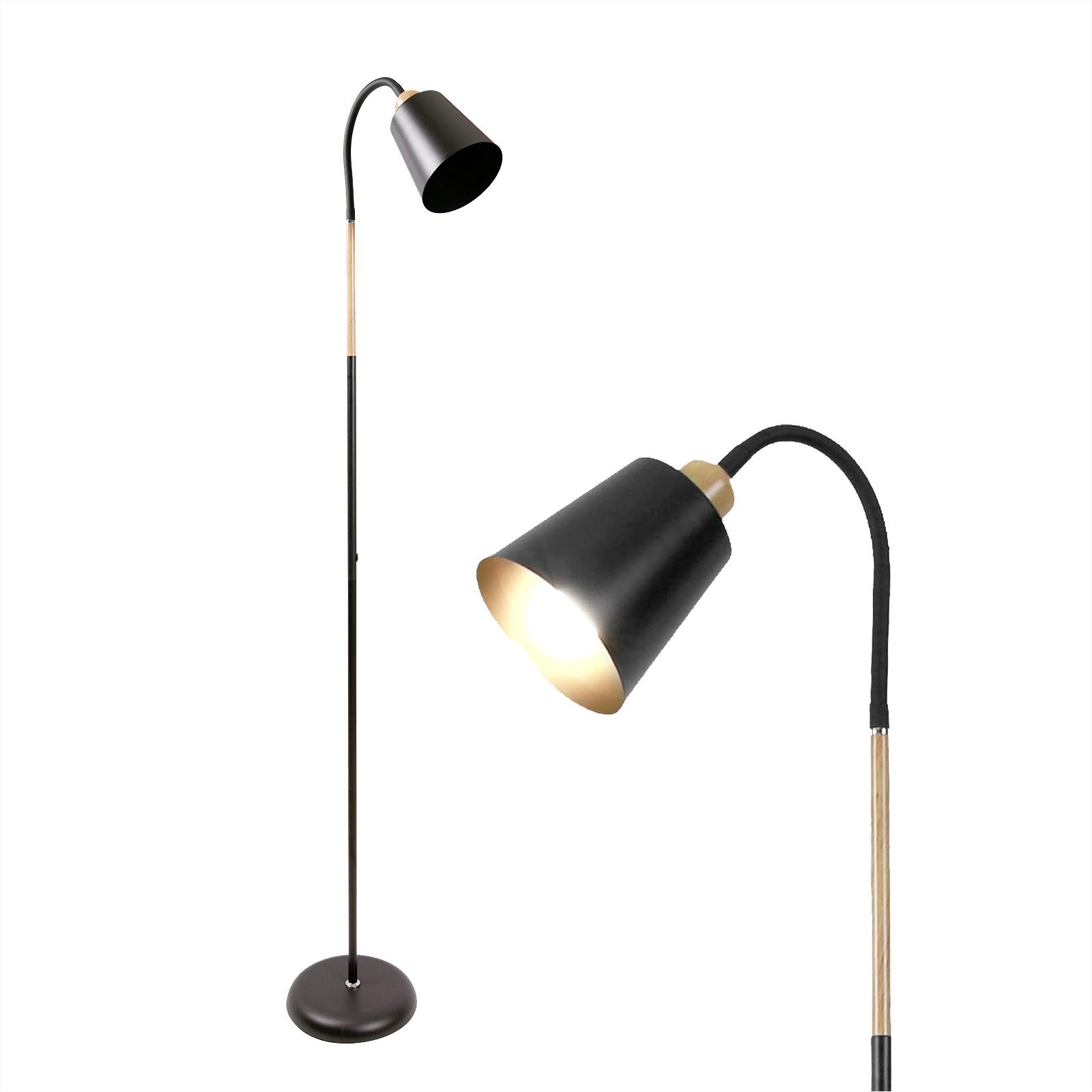 LED Stehlampe Schwarz 360° Schwenkbare LED Stehleuchte