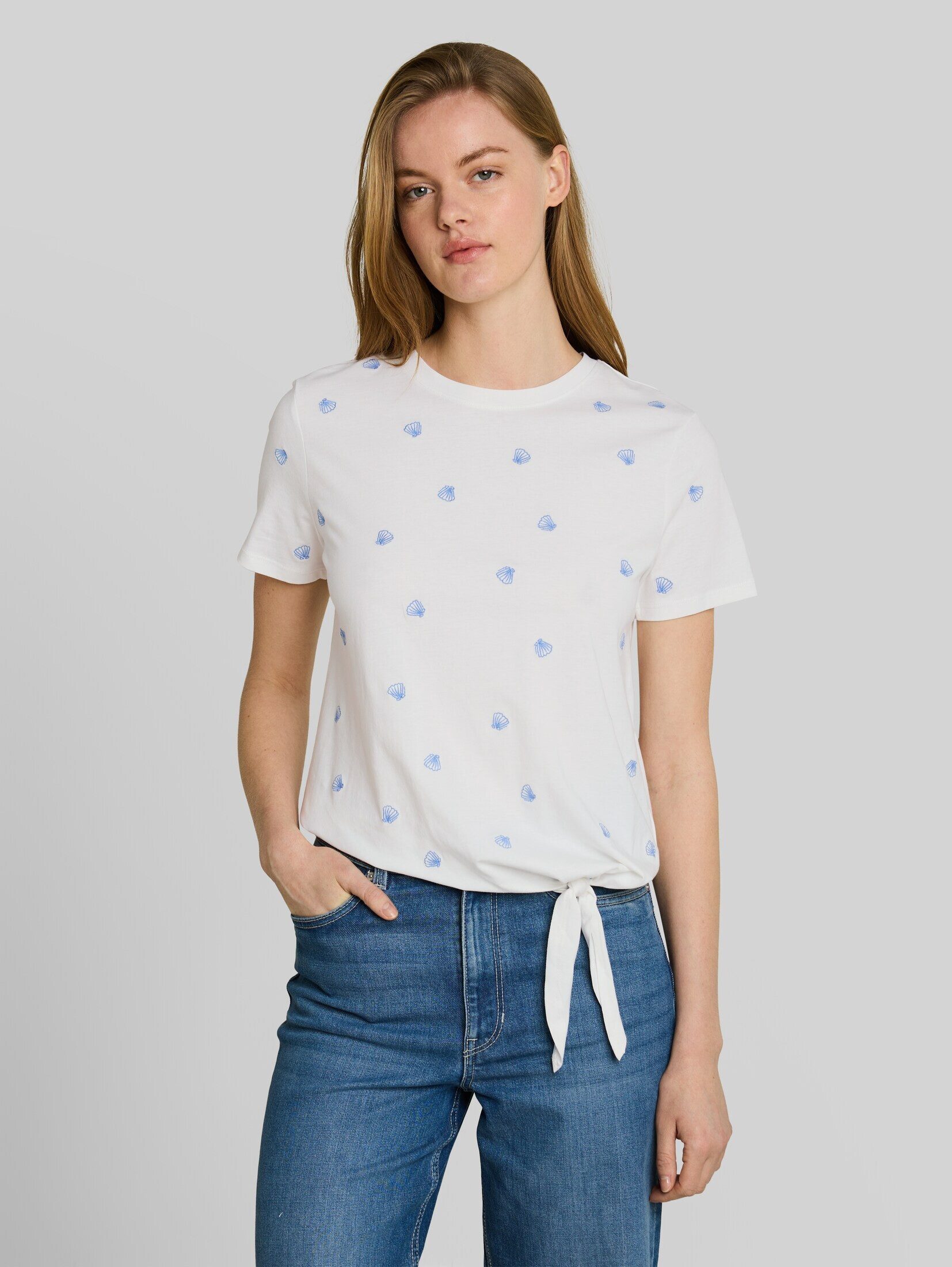 TOM TAILOR Denim T-Shirt T-Shirt (im Einserpack) T-Shirt mit Stickereien