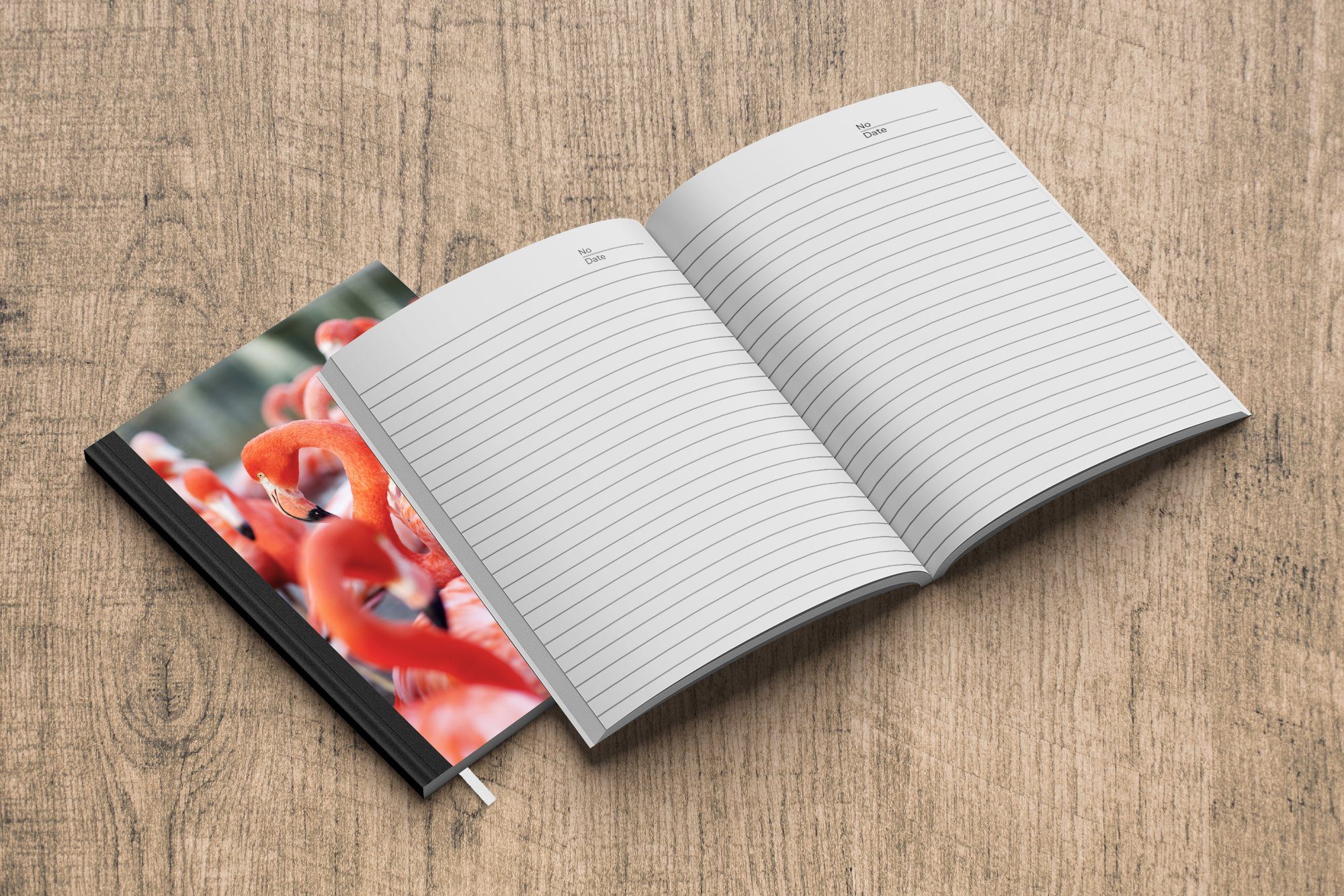 MuchoWow Notizbuch Gruppe von nach der Haushaltsbuch Suche Journal, Nahrung, A5, 98 Merkzettel, Notizheft, Seiten, Tagebuch, auf Flamingos