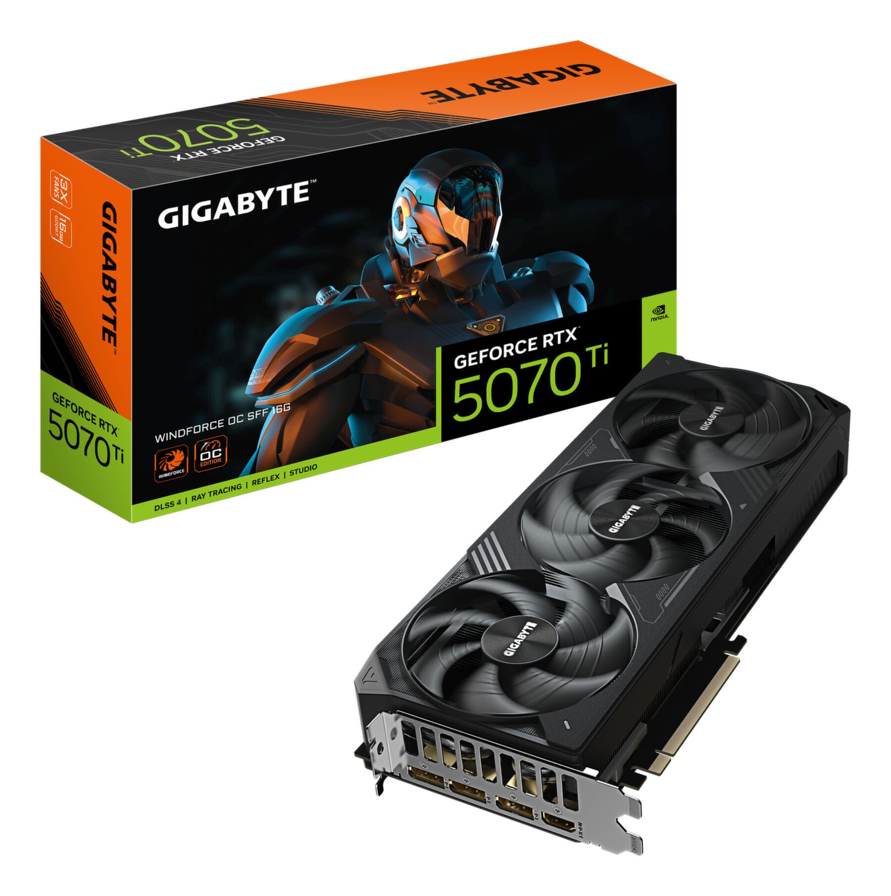 Gigabyte GeForce RTX 5070 Ti WINDFORCE OC SFF 16G Grafikkarte - 16GB GDDR7, 256 Grafikkarte