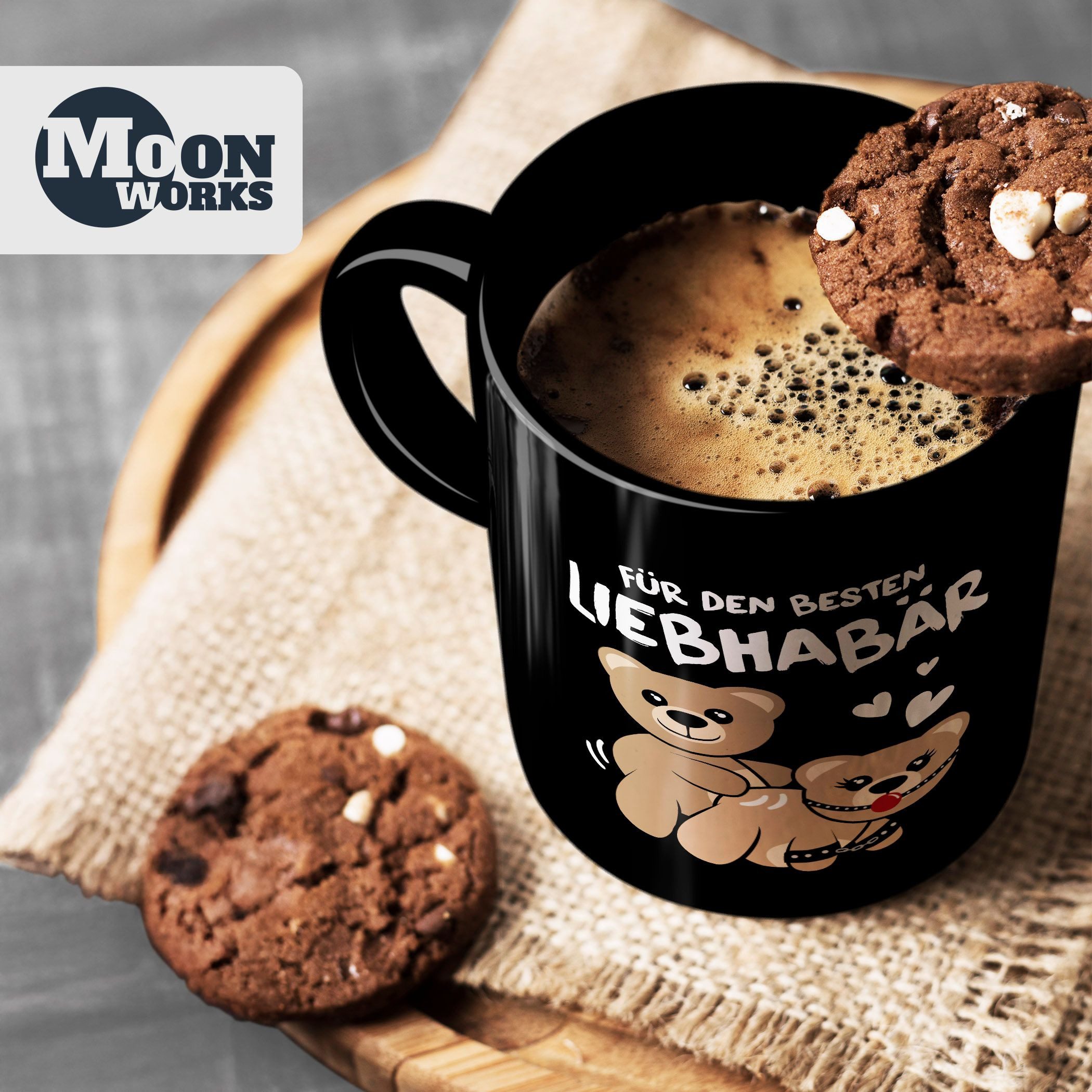 MoonWorks Tasse Kaffee-Tasse Liebe lustig Bär Geschenk Partner Mann Liebhaber, Keramik – Bild 5 von 5