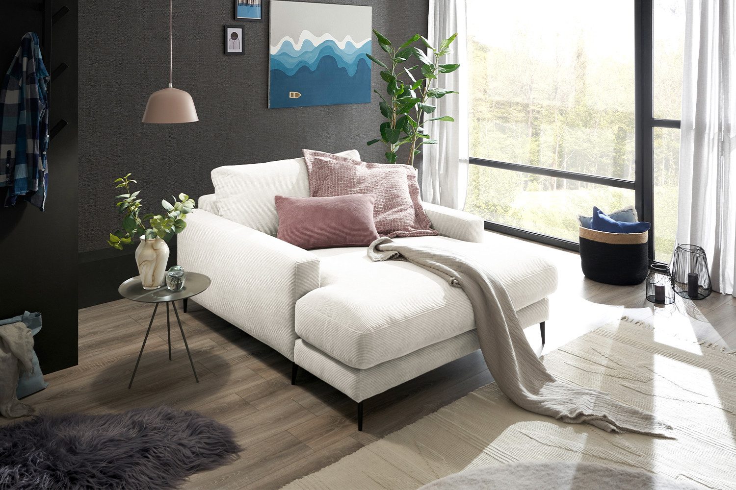 KAWOLA Relaxsessel CARA, Longseat Feincord verschiedene Farben