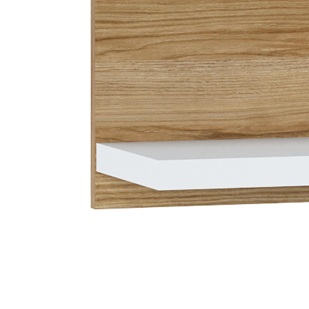 Lomadox Wandregal SANDVIKA-129, in weiß mit Eiche Nb., B/H/T ca. 153/22/22 günstig online kaufen