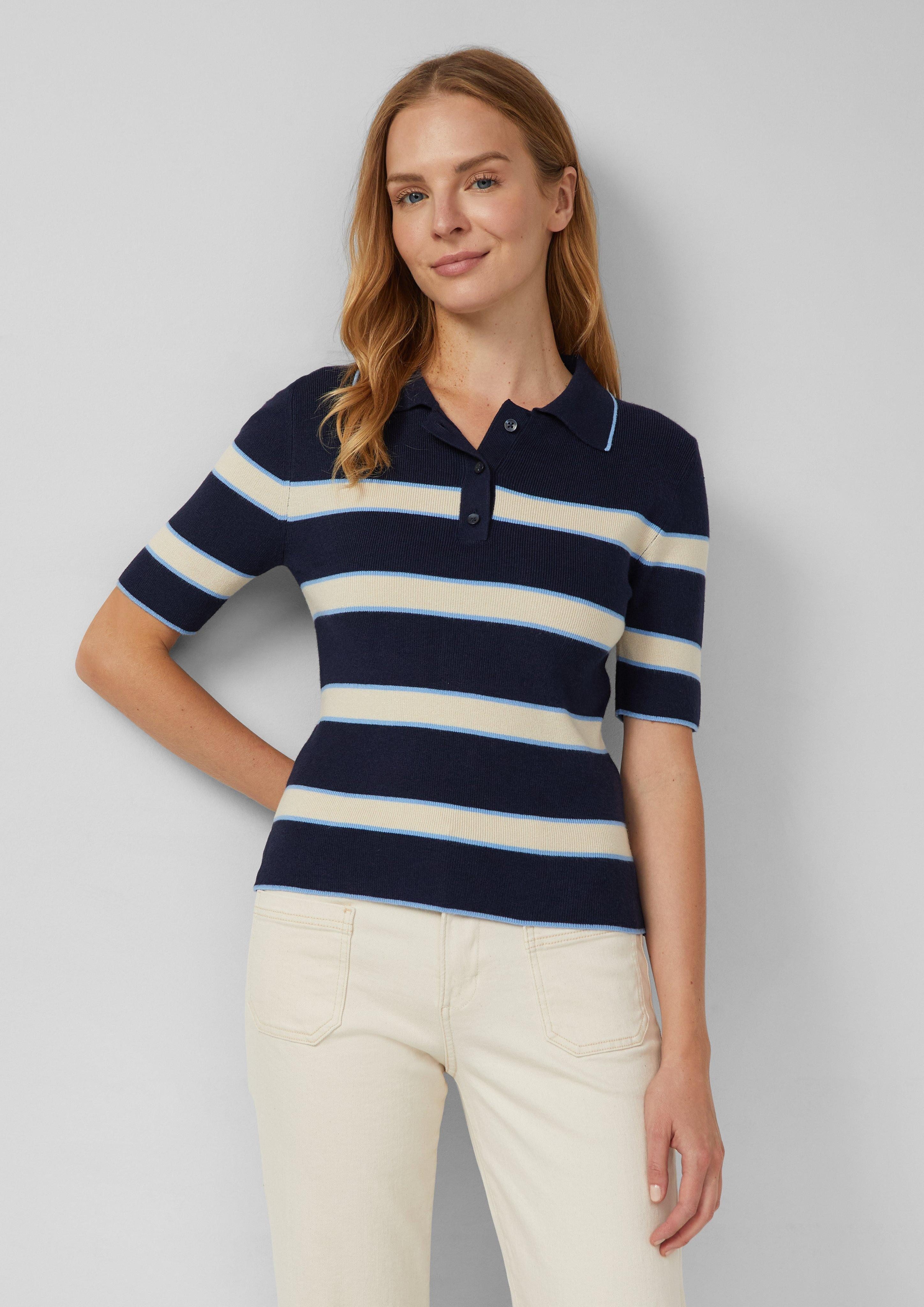 s.Oliver Strickpullover Verkürztes Strick-Polo im Slim günstig online kaufen