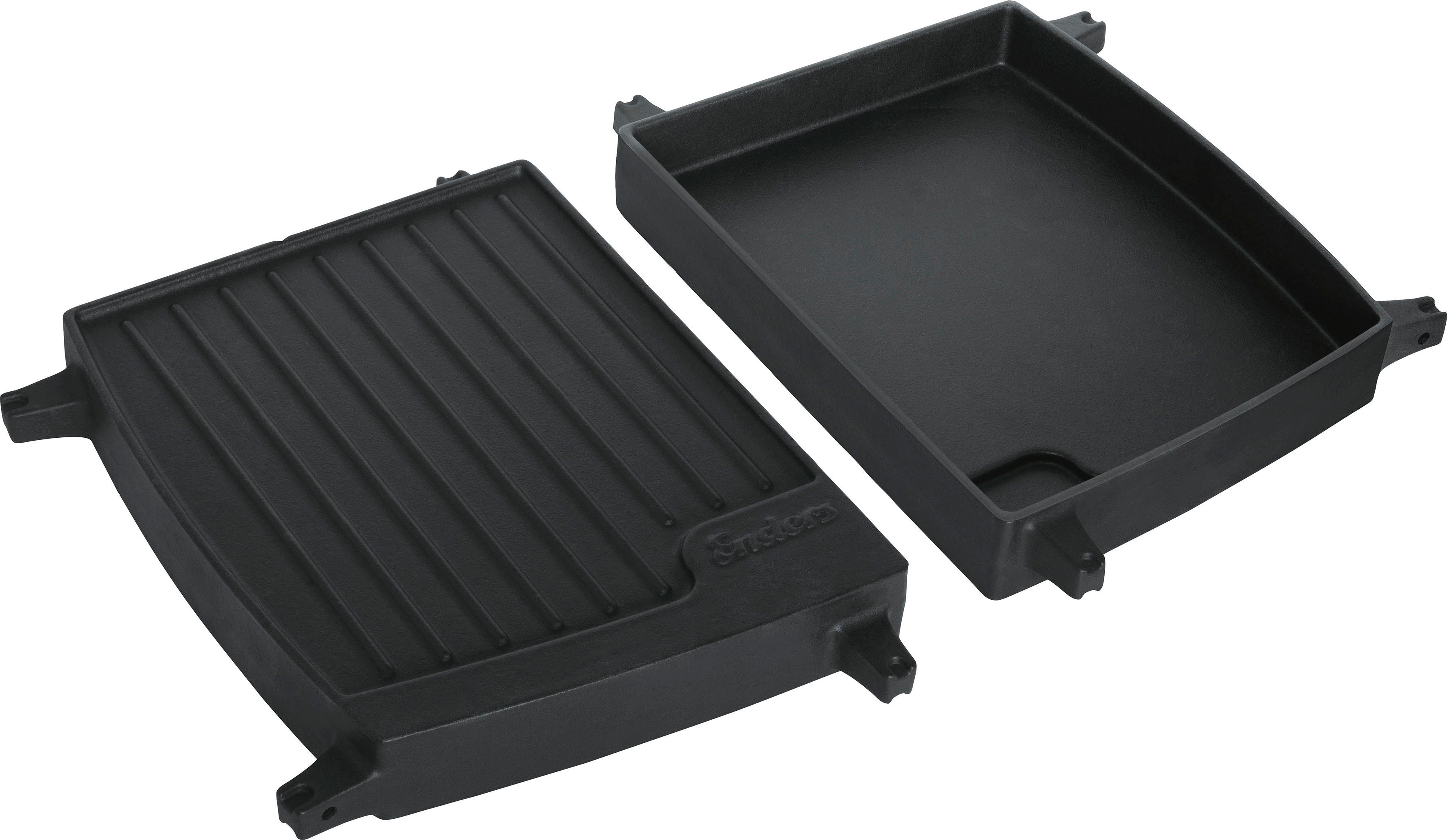 Enders® Grillplattenaufsatz Guss-Wendeplatte 1/2, Gusseisen, BxTxH: 23x32x4 cm, Guss