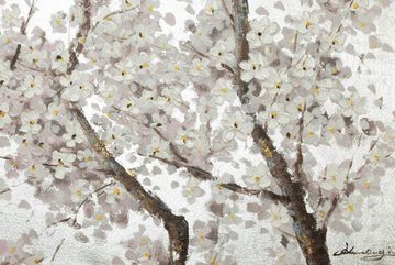 KUNSTLOFT Gemälde Pearls in Bloom 120x60 cm, Leinwandbild 100% HANDGEMALT Wandbild Wohnzimmer