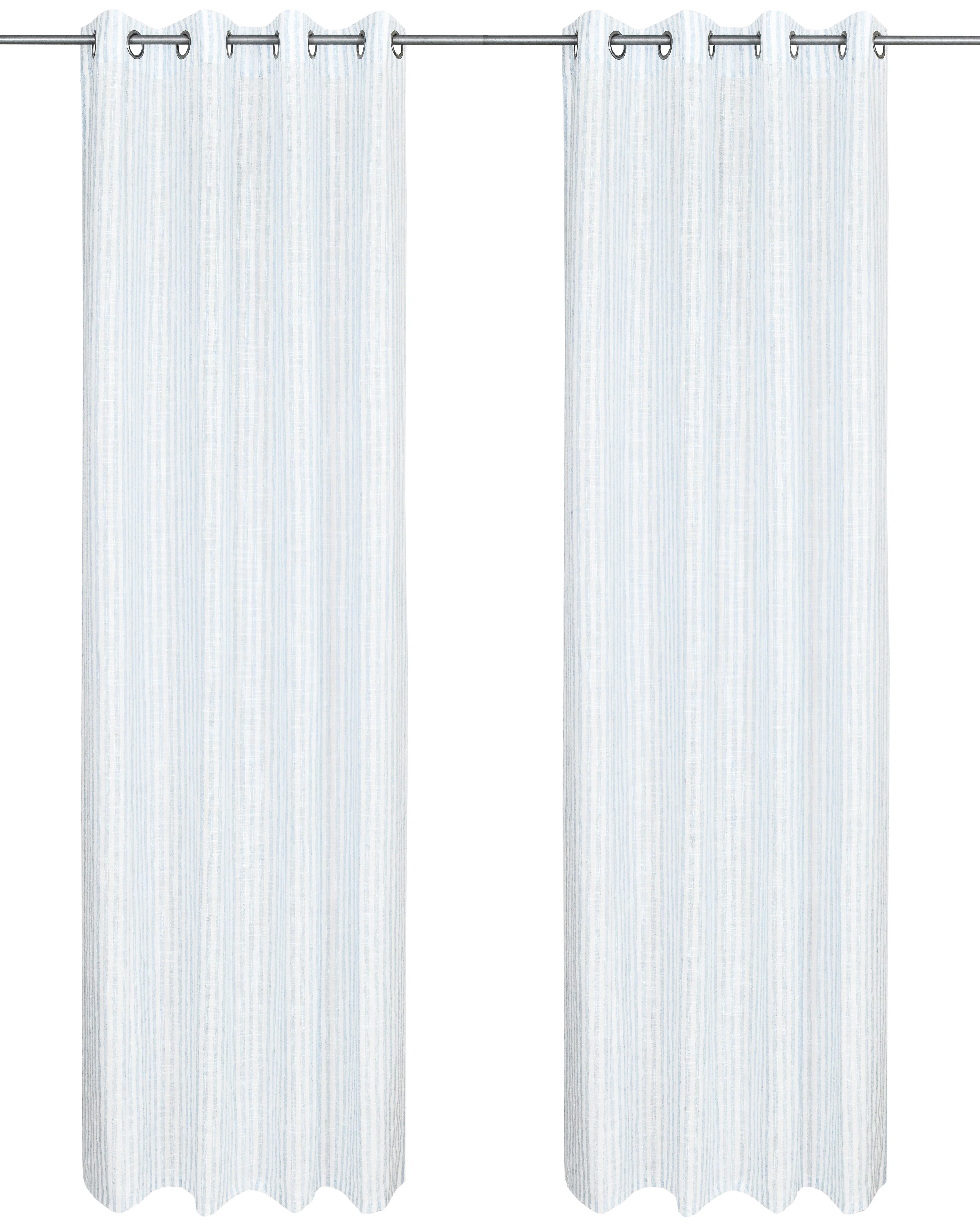 OTTO home Gardine Marric (1 St), Ösen, halbtransparent, halbtransparent, Leinenoptik mit Streifen, verschiedene Größen – Bild 2 von 5