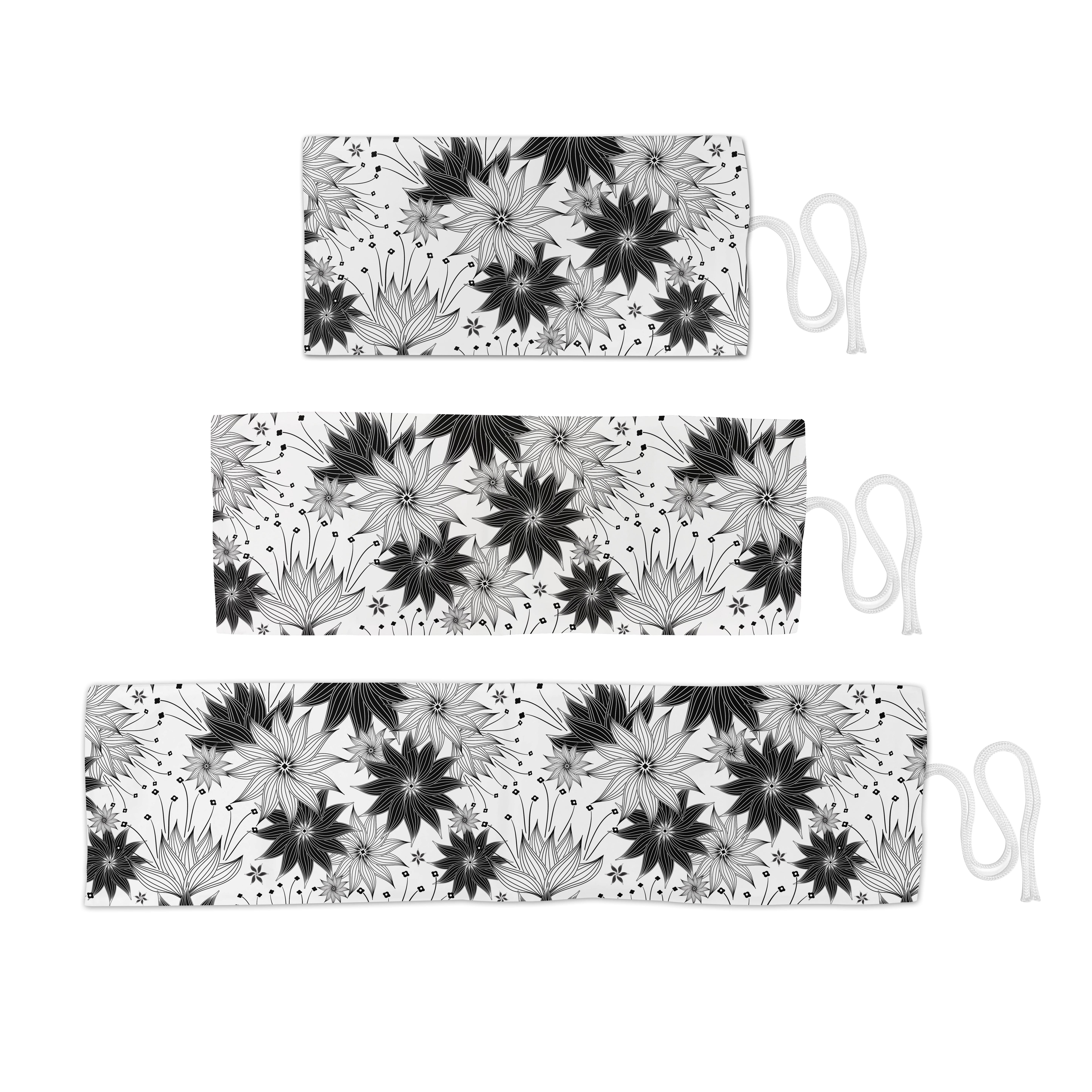 Federmäppchen Abakuhaus und Weiß tragbar schwarz Blumen-Brautblumen Segeltuch Organizer, Jahrgang langlebig Stiftablage