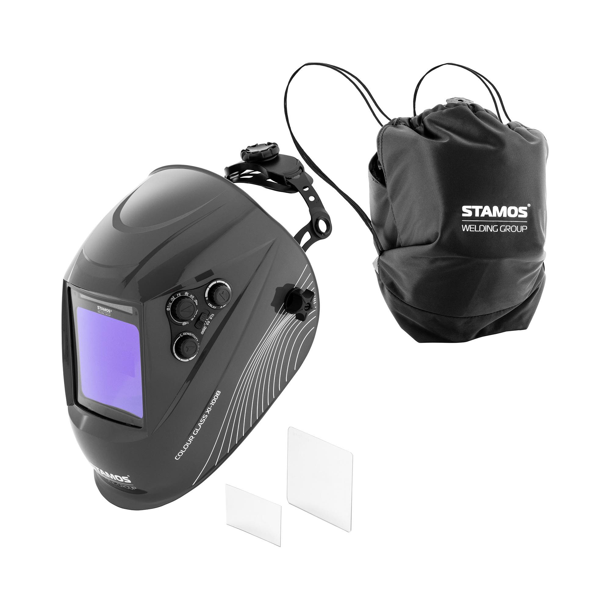 Stamos Welding Group Schweißhelm Schweißmaske COLOUR GLASS XI-100B automatischer farbiges Sichtfeld