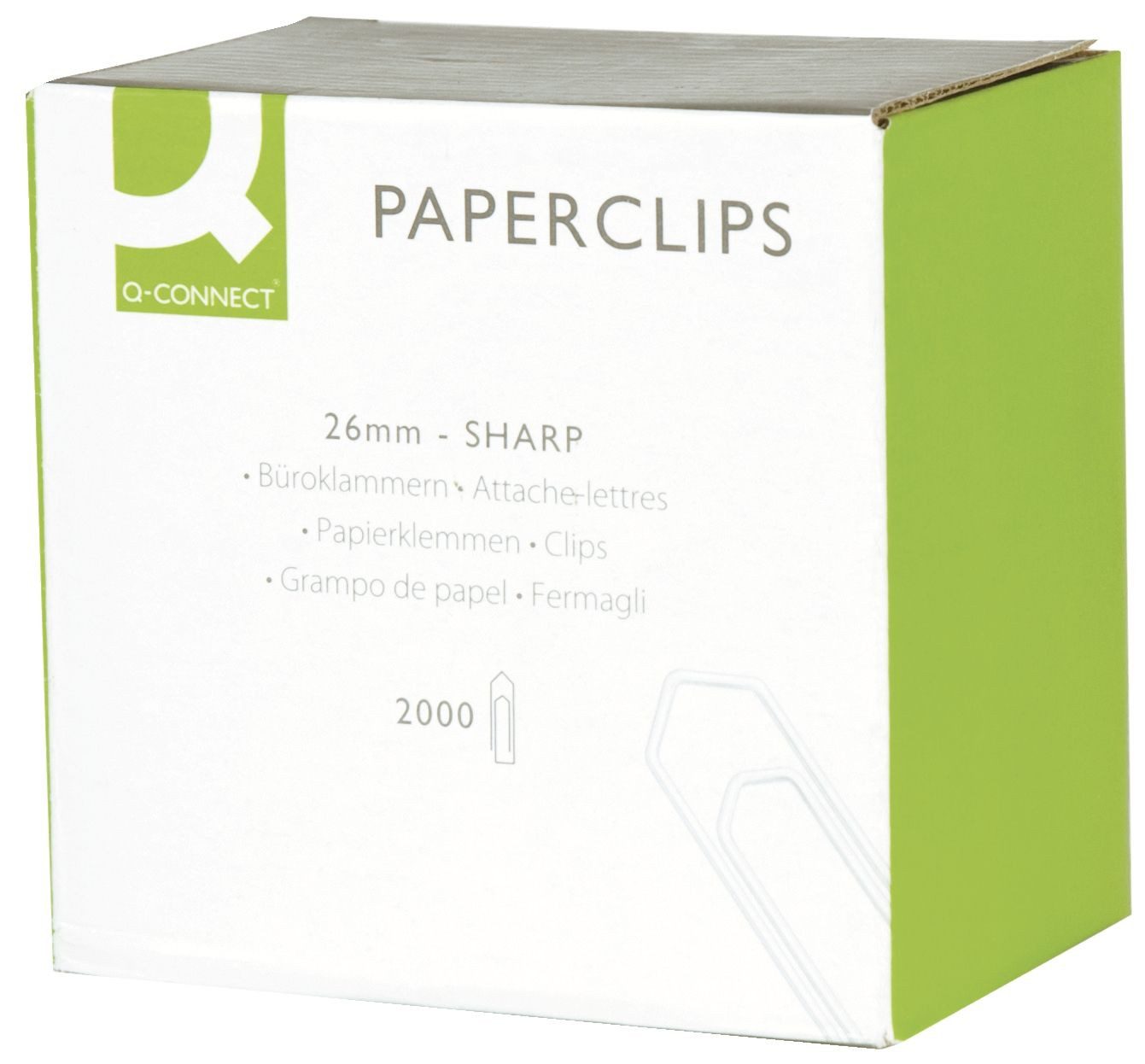 Q-Connect Büroklammer Q-Connect® KF01308 Büroklammern, 26 mm glatt, 2000 Stück