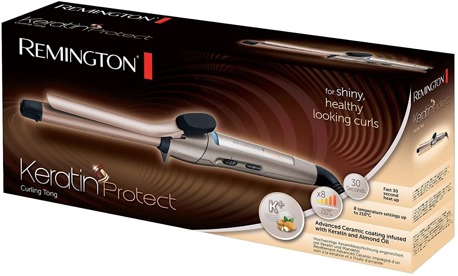 Lockenstab Keratin bis Temperaturen 19mm 8 210°C Remington Protect Ci5318