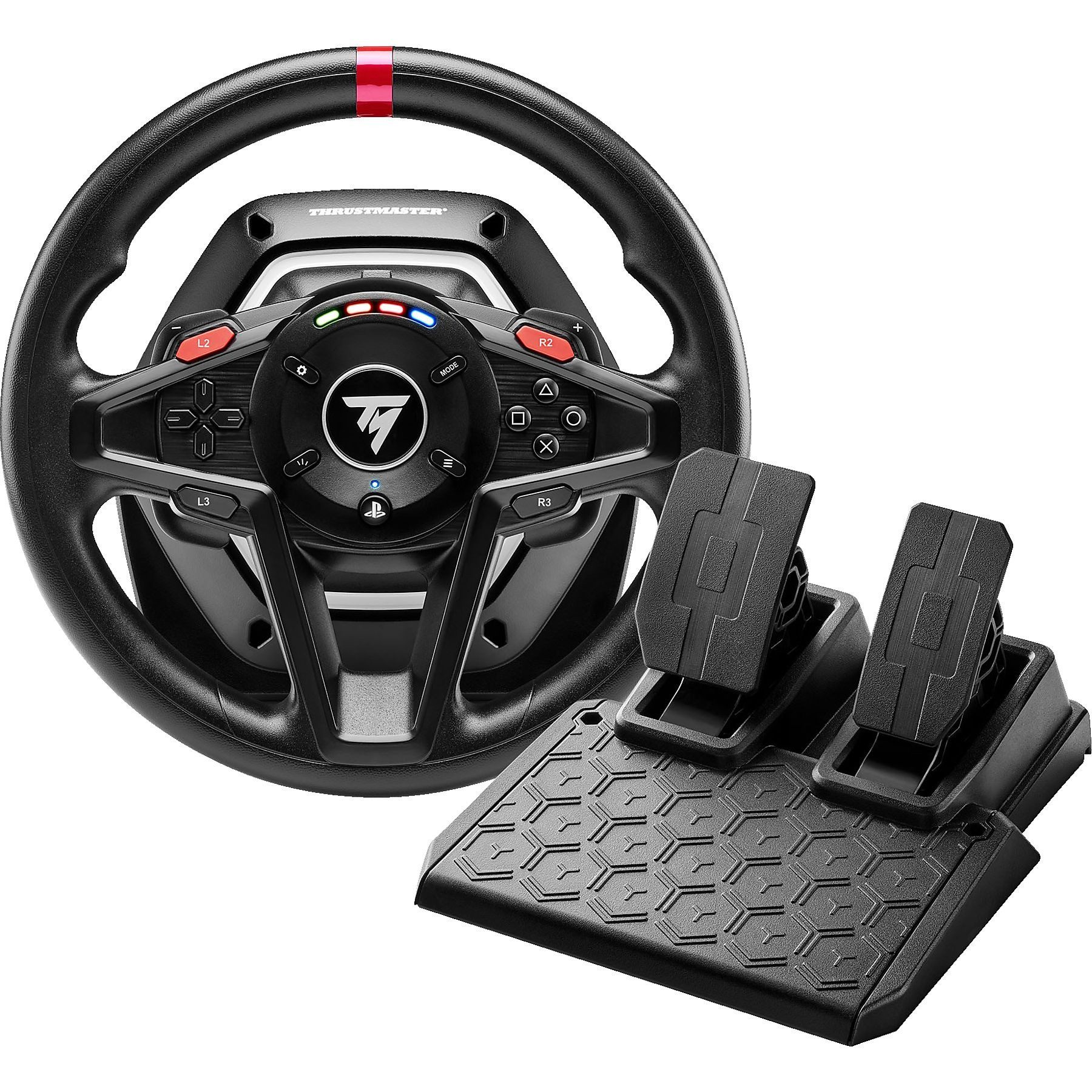 Thrustmaster T128 (PS5/PS4/PC), Force Feedback Lenkrad mit T2PM Pedalset Gaming-Lenkrad (Set)