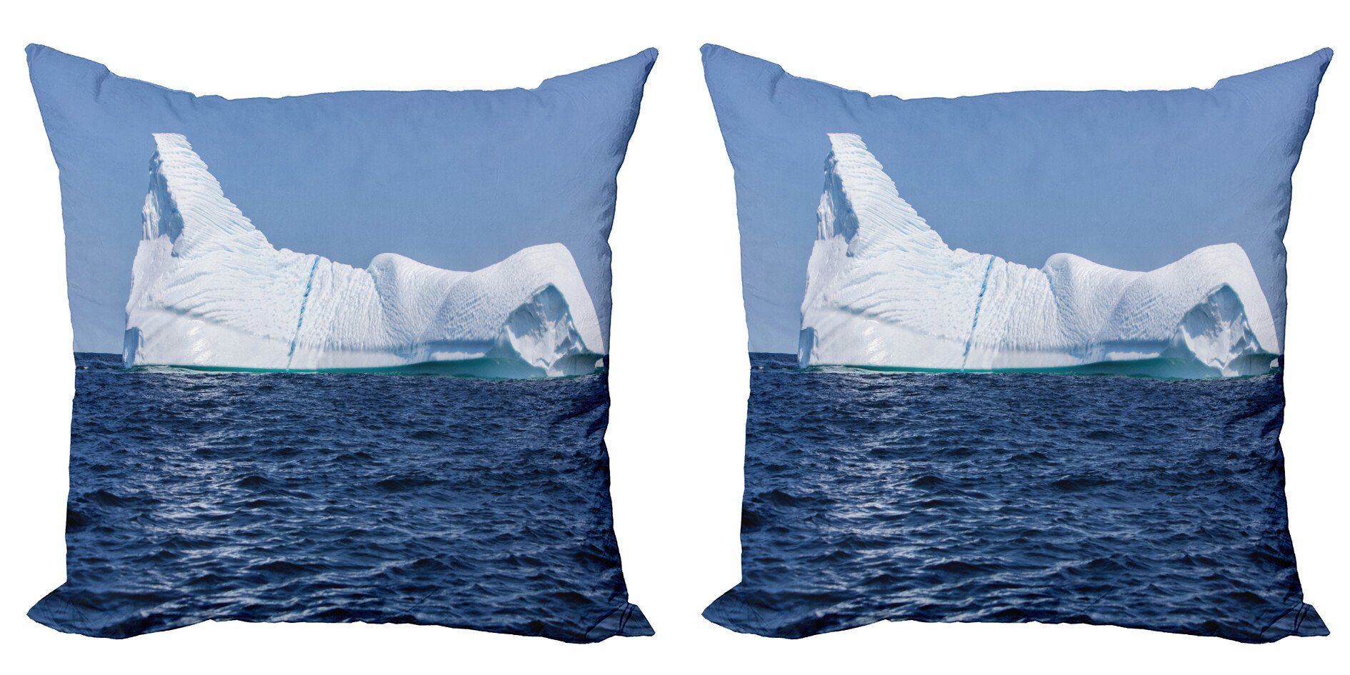 Kissenbezüge Modern Accent Doppelseitiger Digitaldruck, Abakuhaus (2 Stück), Ice Berg Oceanic Frigid Landschaft