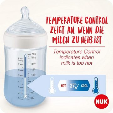 NUK Babyflasche NUK Nature Sense Babyflaschenset, 0–36 Monate, 3 Flaschen mit Temperature Control Anzeige 3 Stück
